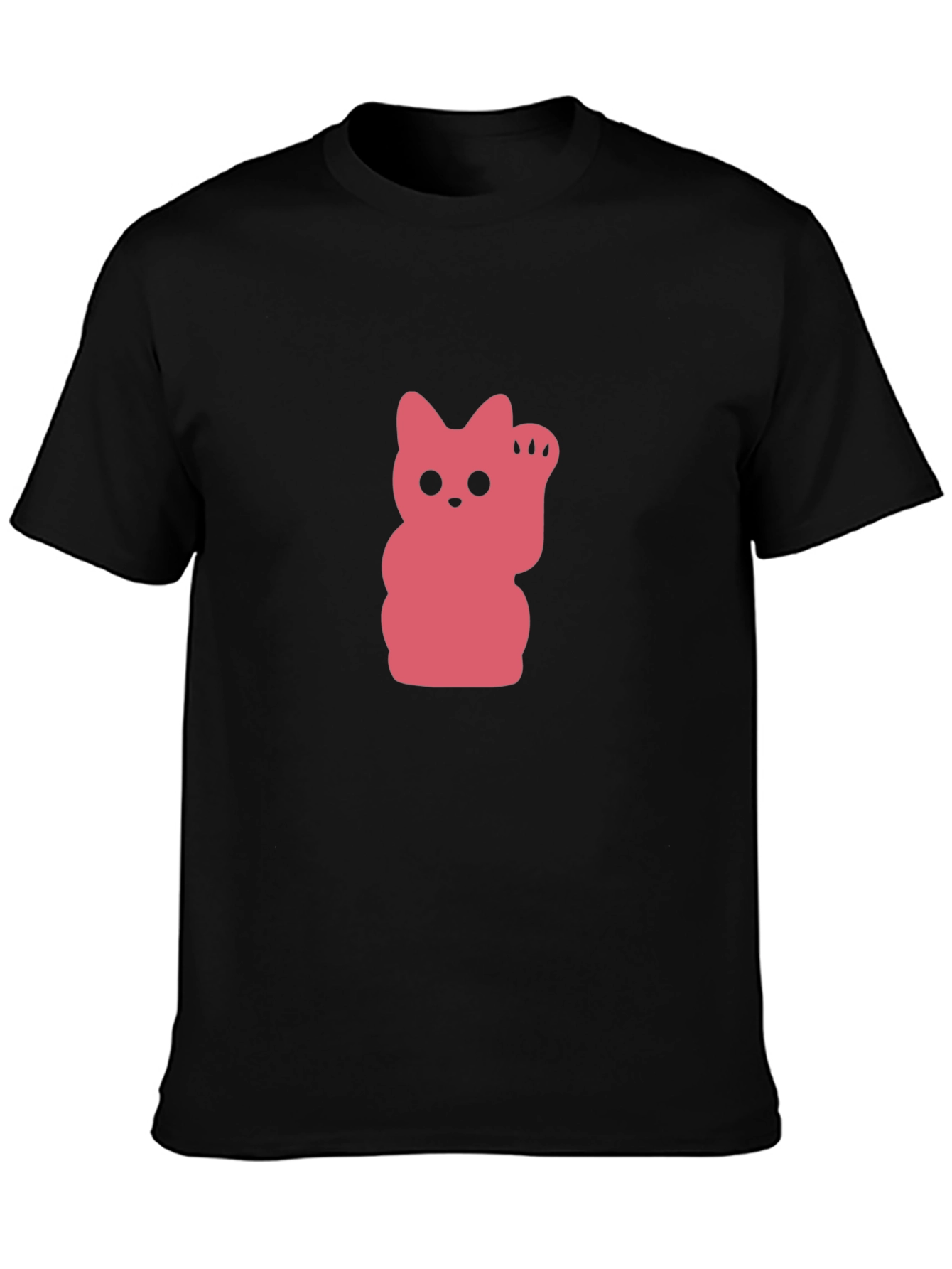 Lucky Cat Graphic T-Shirt - Black
