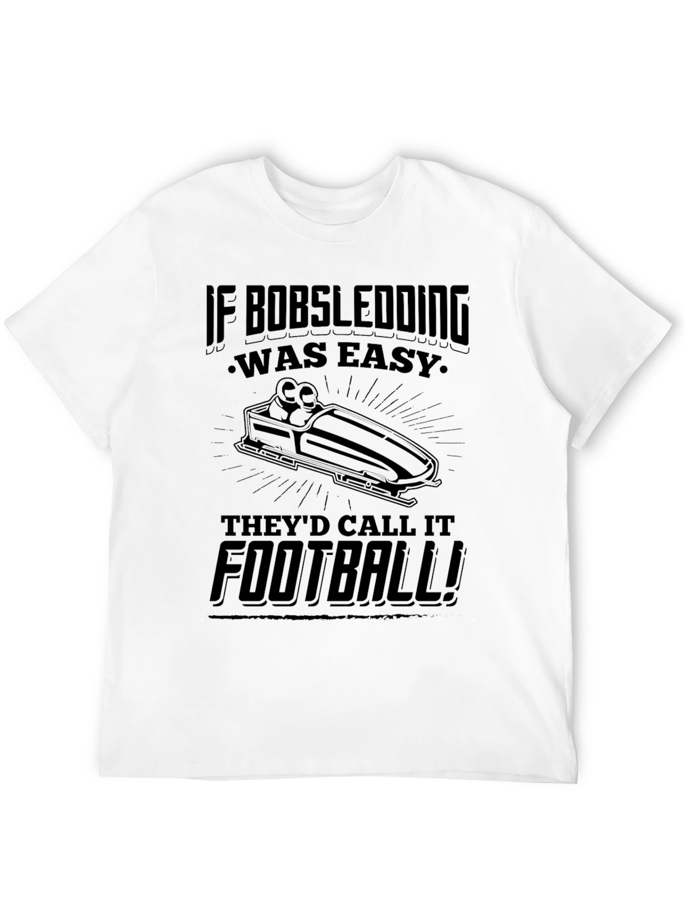 Bobsledding vs Football Graphic T-Shirt
