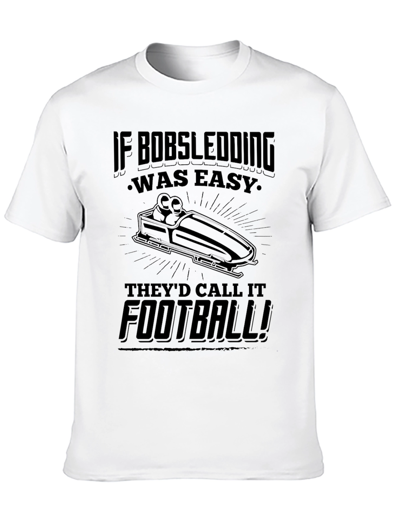 Bobsledding vs Football Graphic T-Shirt