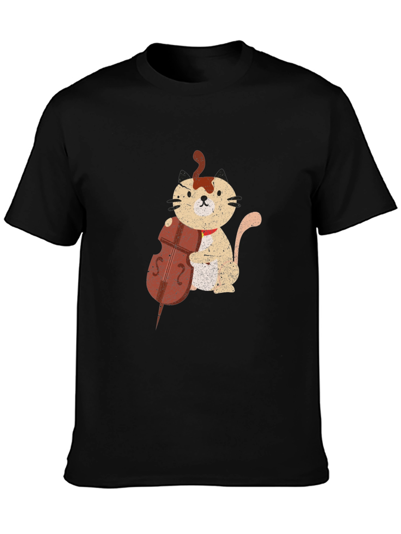 Cat Cello Black T-Shirt