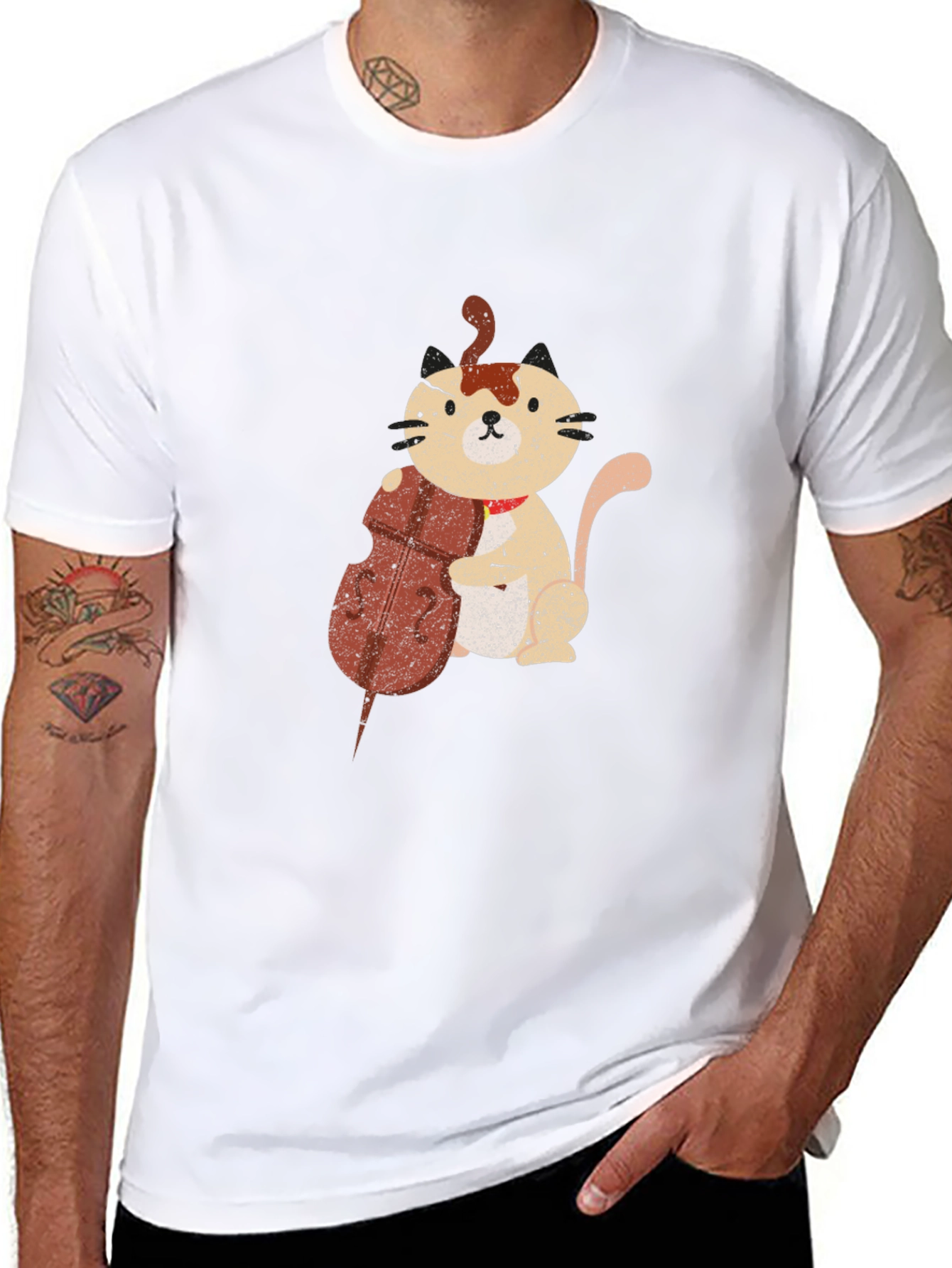 Cat Cello Black T-Shirt