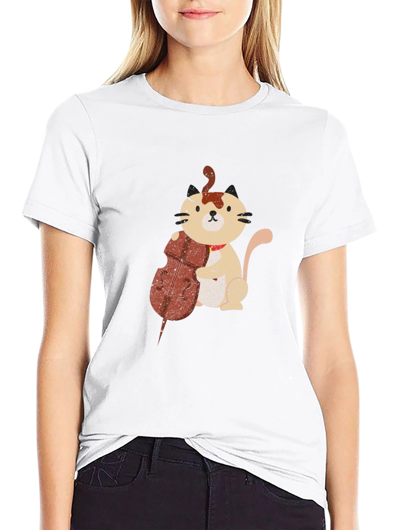 Cat Cello Black T-Shirt