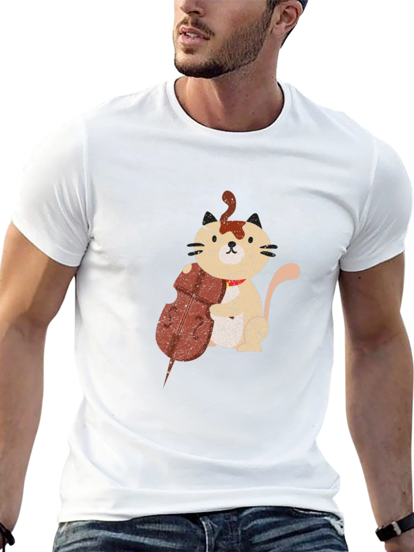 Cat Cello Black T-Shirt