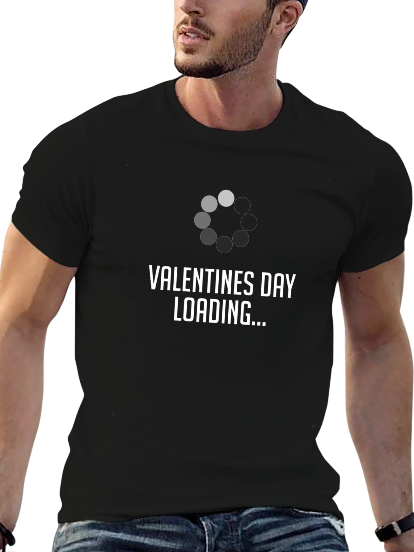 Valentines Day Loading Graphic T-Shirt - Black