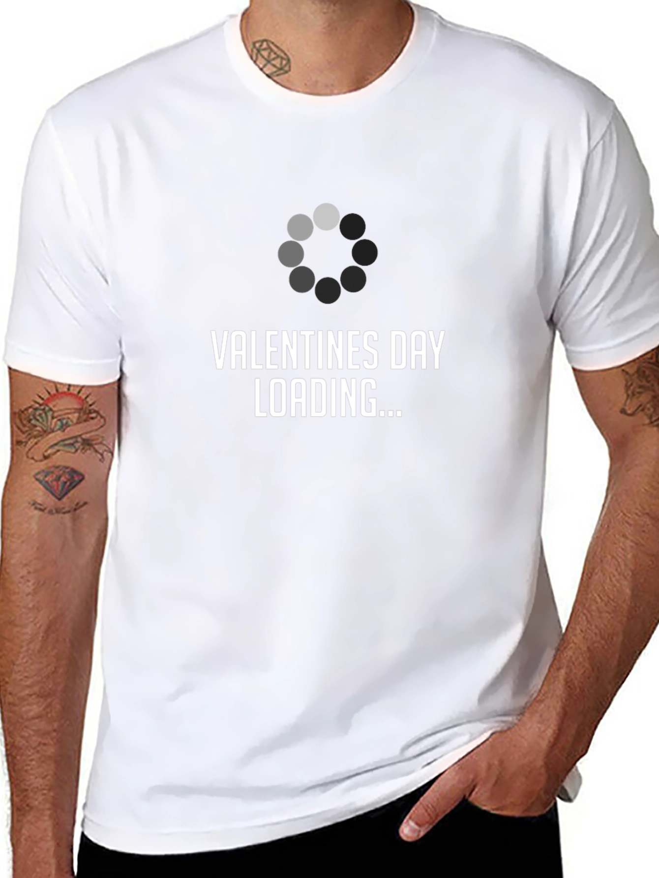 Valentines Day Loading Graphic T-Shirt - Black