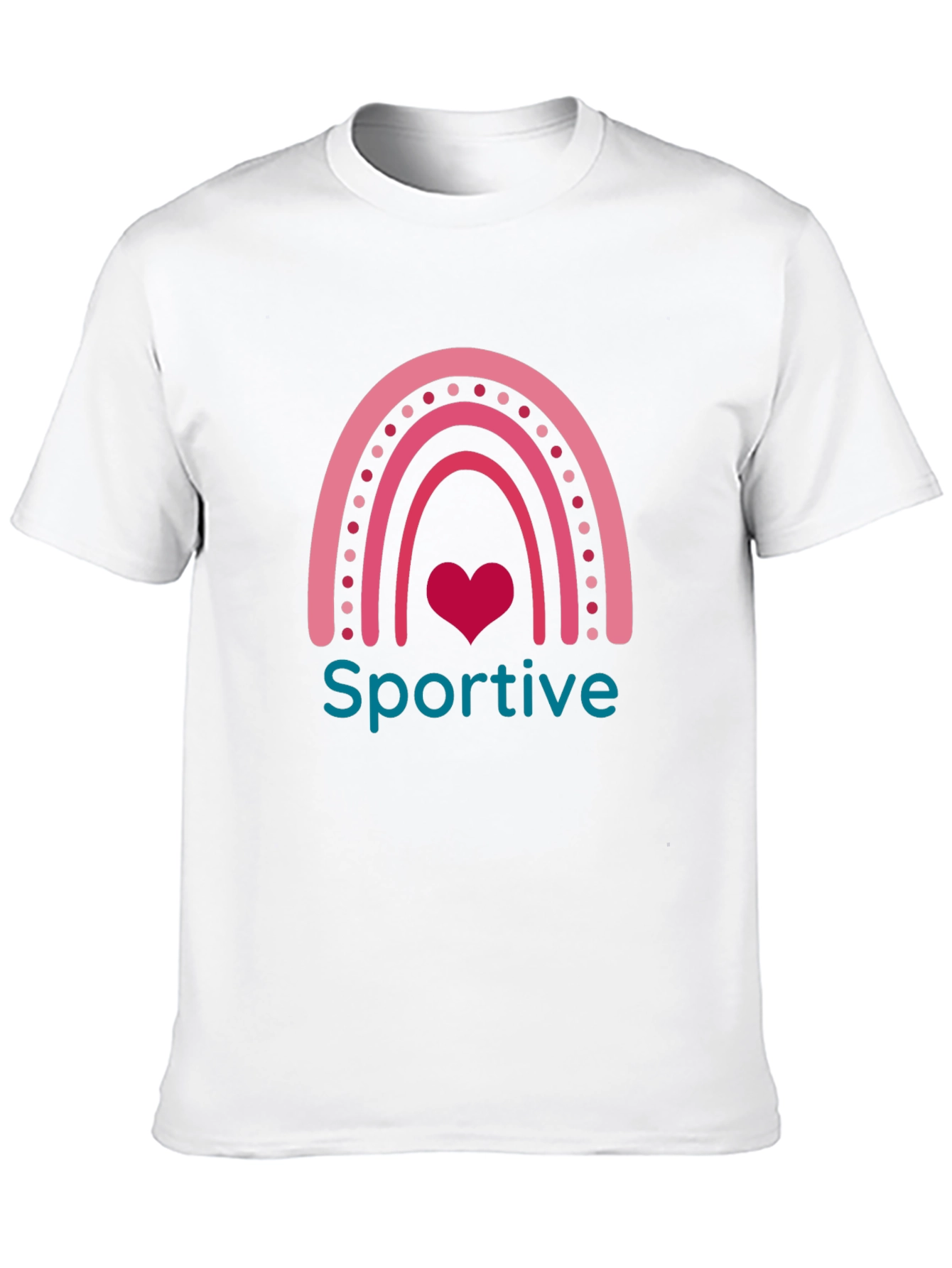 Sportive Rainbow Heart Graphic Tee - Black