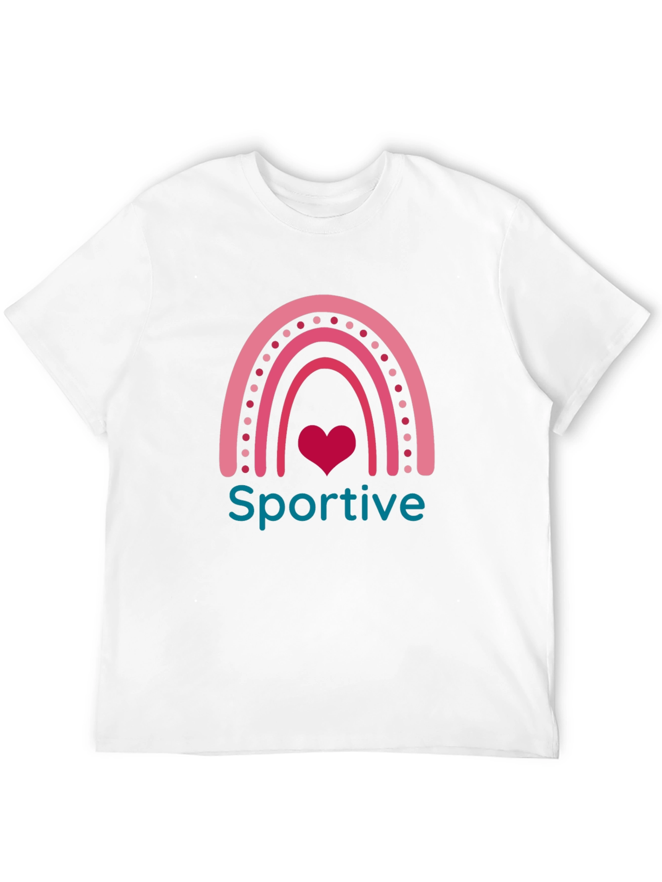 Sportive Rainbow Heart Graphic Tee - Black
