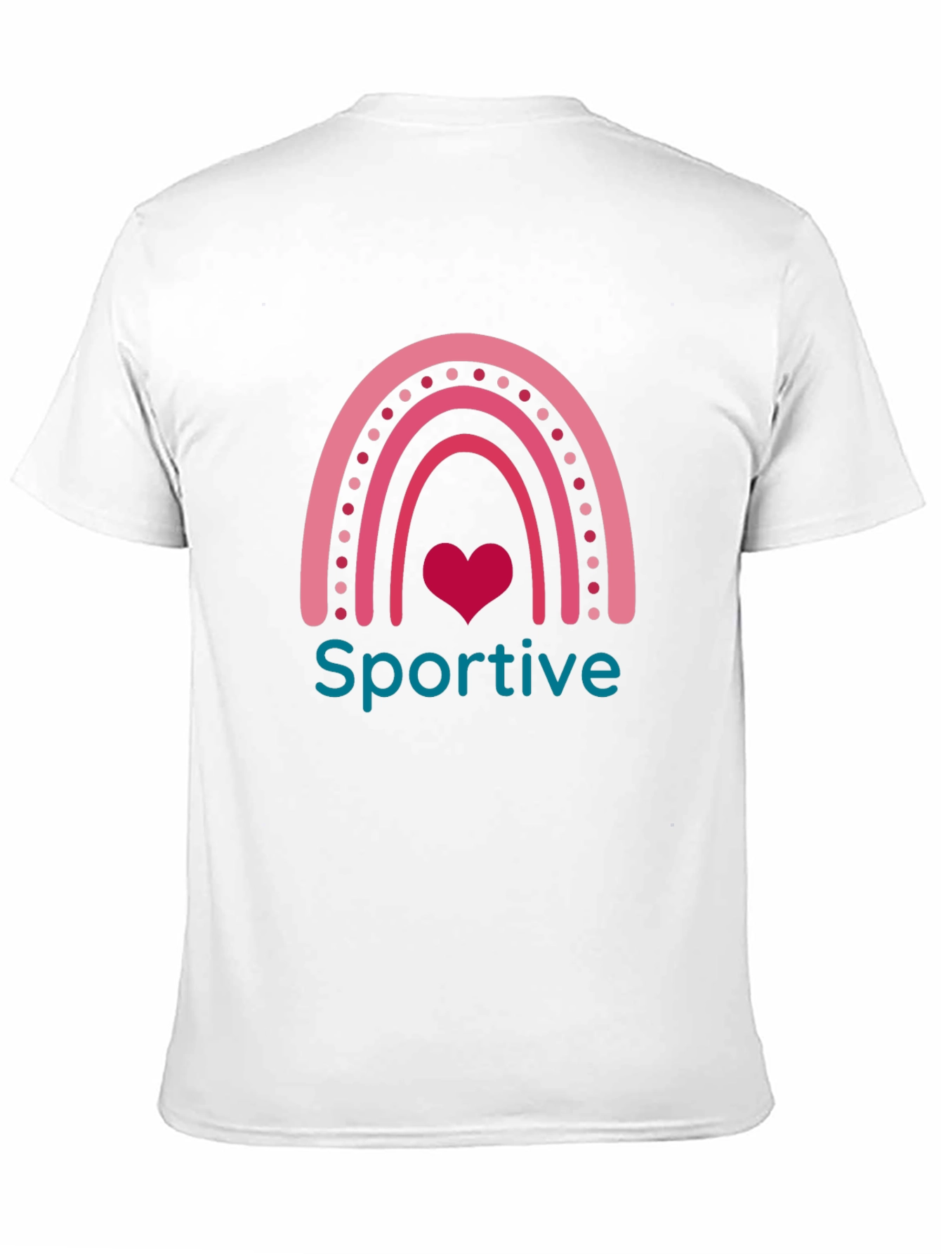 Sportive Rainbow Heart Graphic Tee - Black
