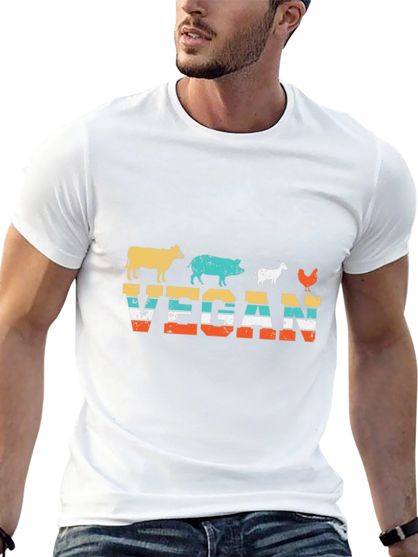Vegan Animal Silhouette T-Shirt