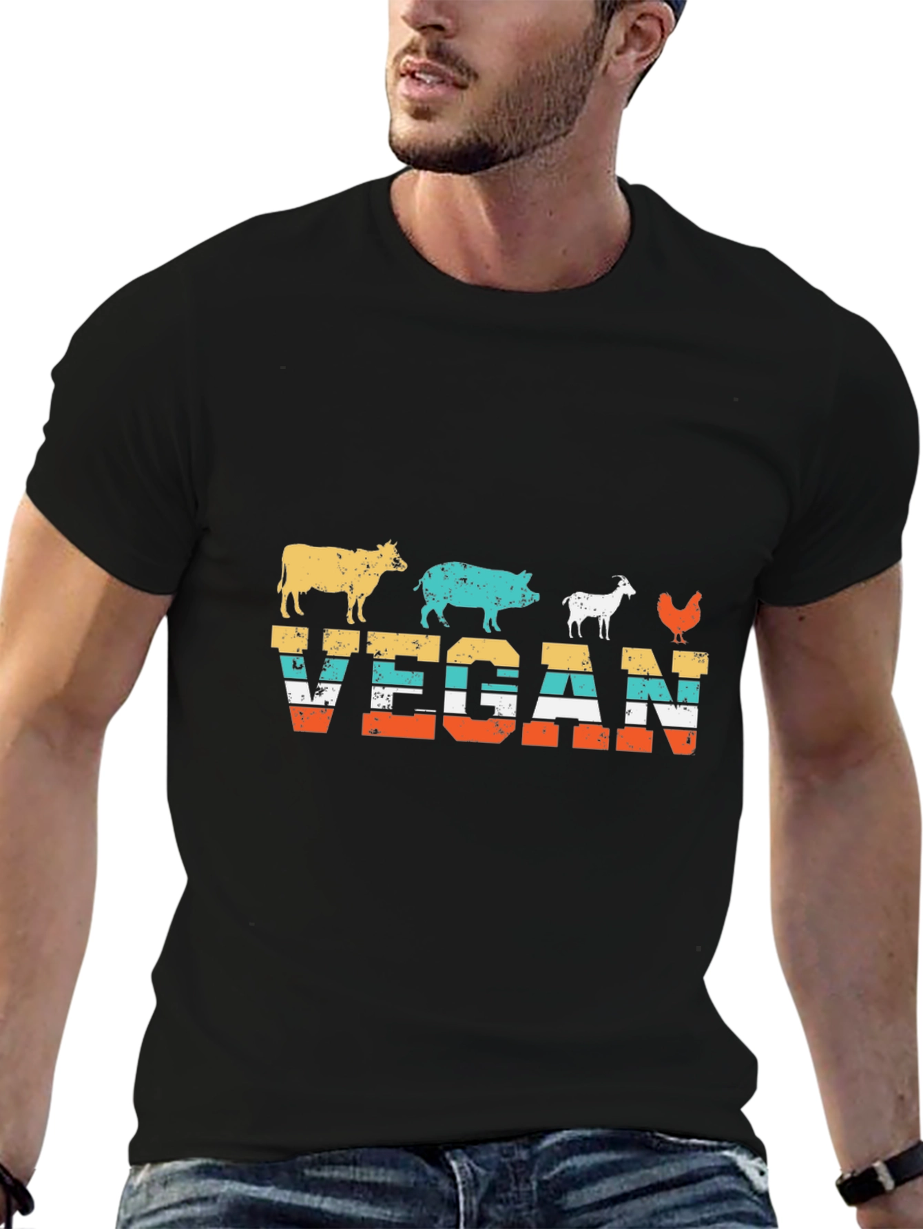 Vegan Animal Silhouette T-Shirt