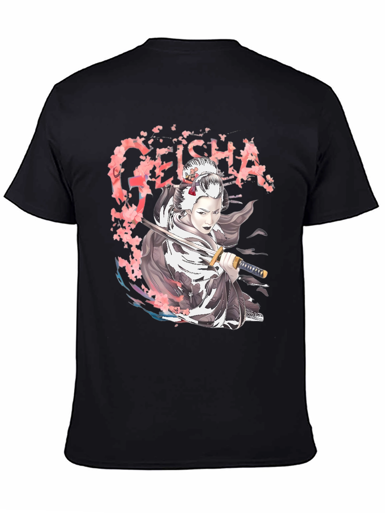 Geisha Graphic Tee - Japanese Sword T-Shirt