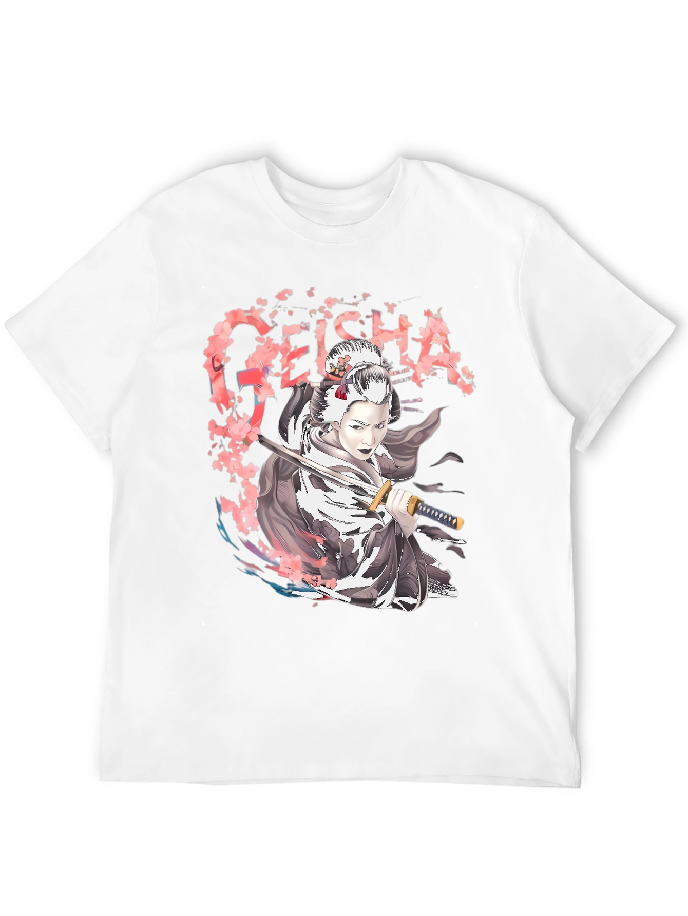 Geisha Graphic Tee - Japanese Sword T-Shirt