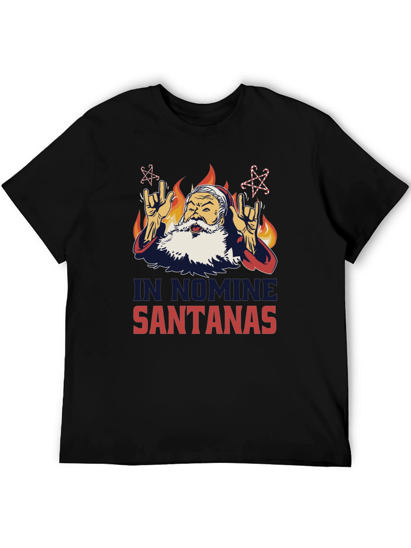 In Nomine Santanas T-Shirt - Rock Santa Tee