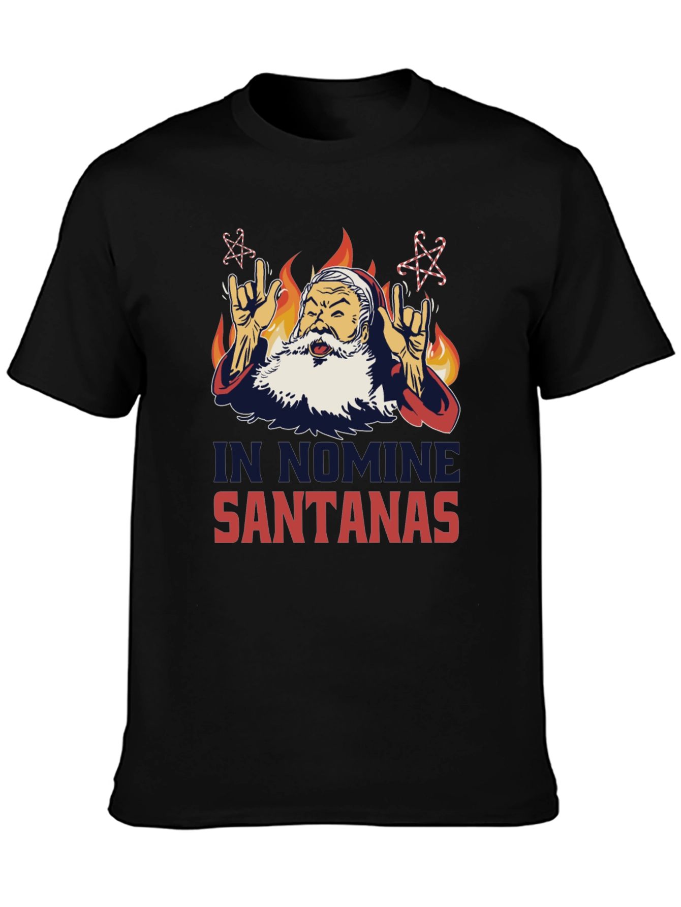 In Nomine Santanas T-Shirt - Rock Santa Tee