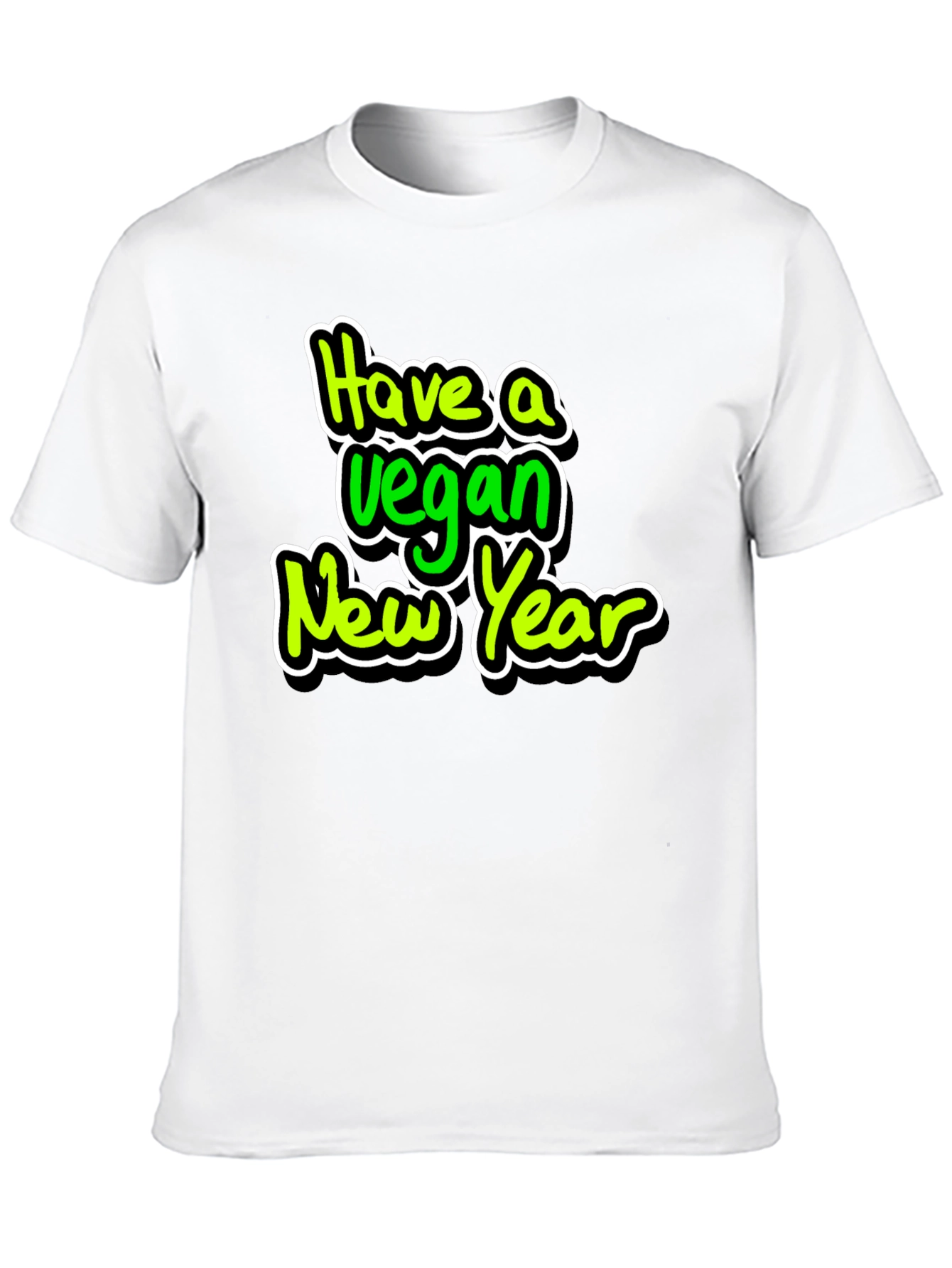 Vegan New Year Graphic Tee - Black Unisex T-Shirt
