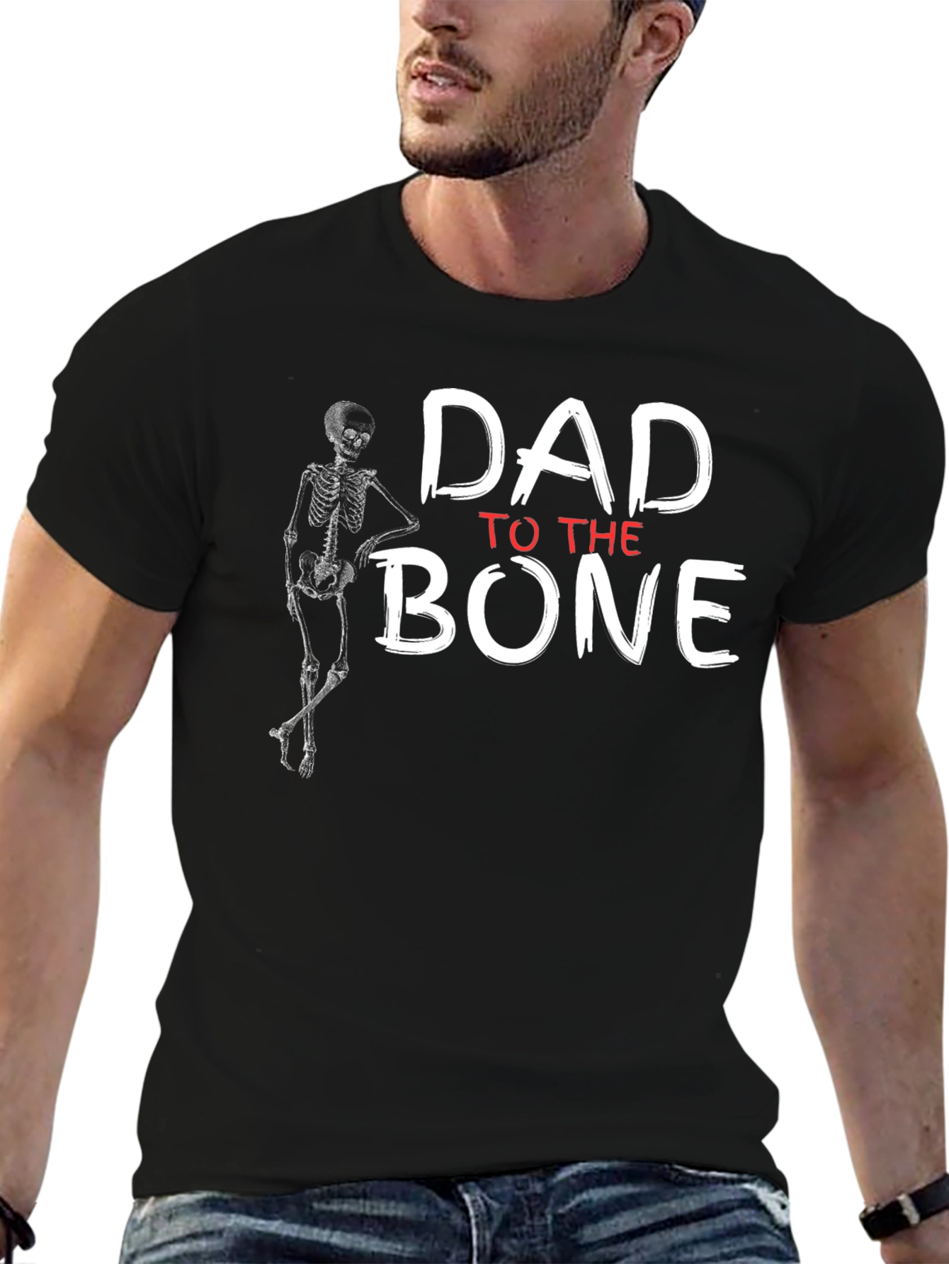 Dad to the Bone Black Graphic T-Shirt