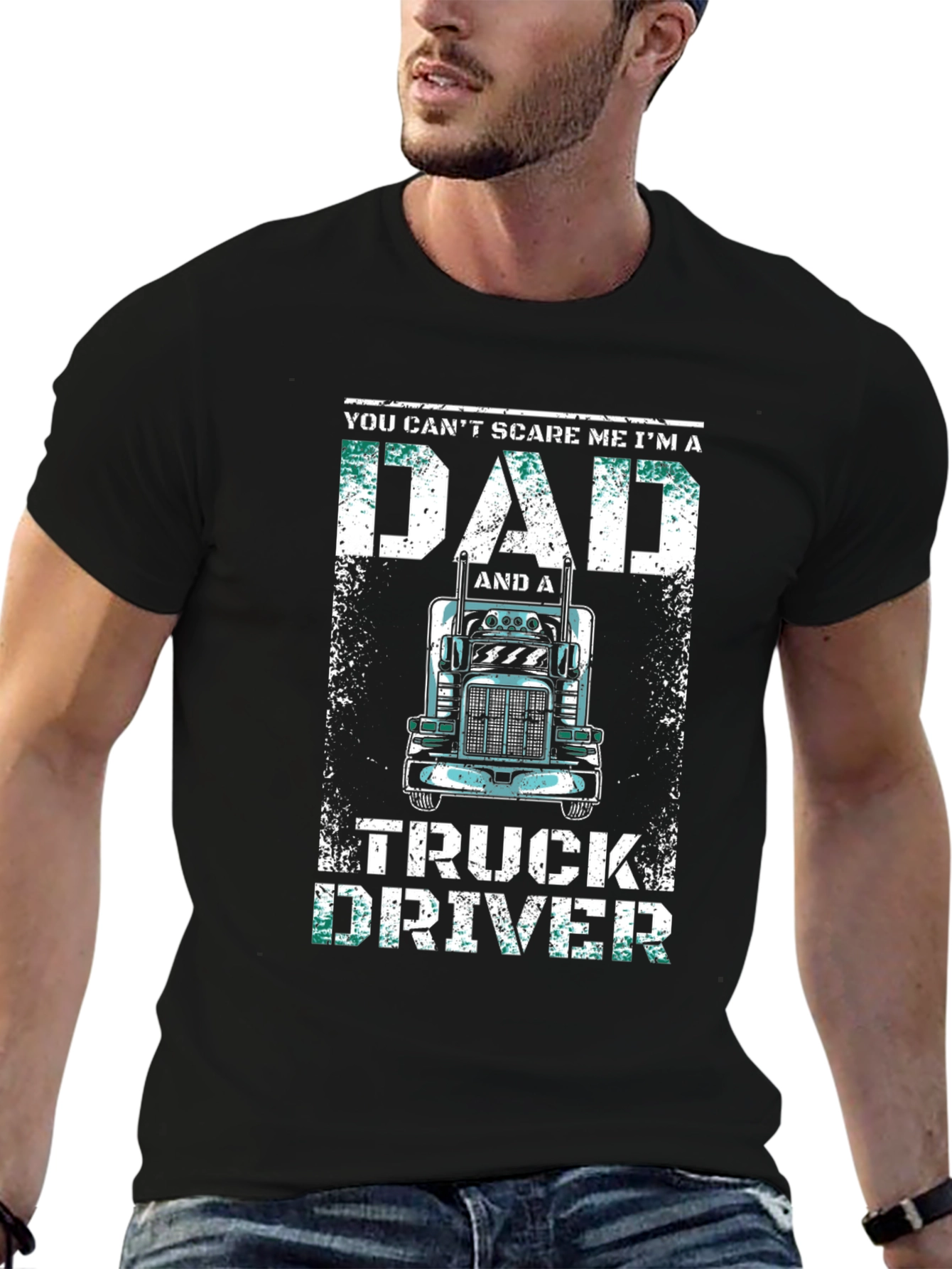 Dad Truck Driver T-Shirt - Black Graphic Tee