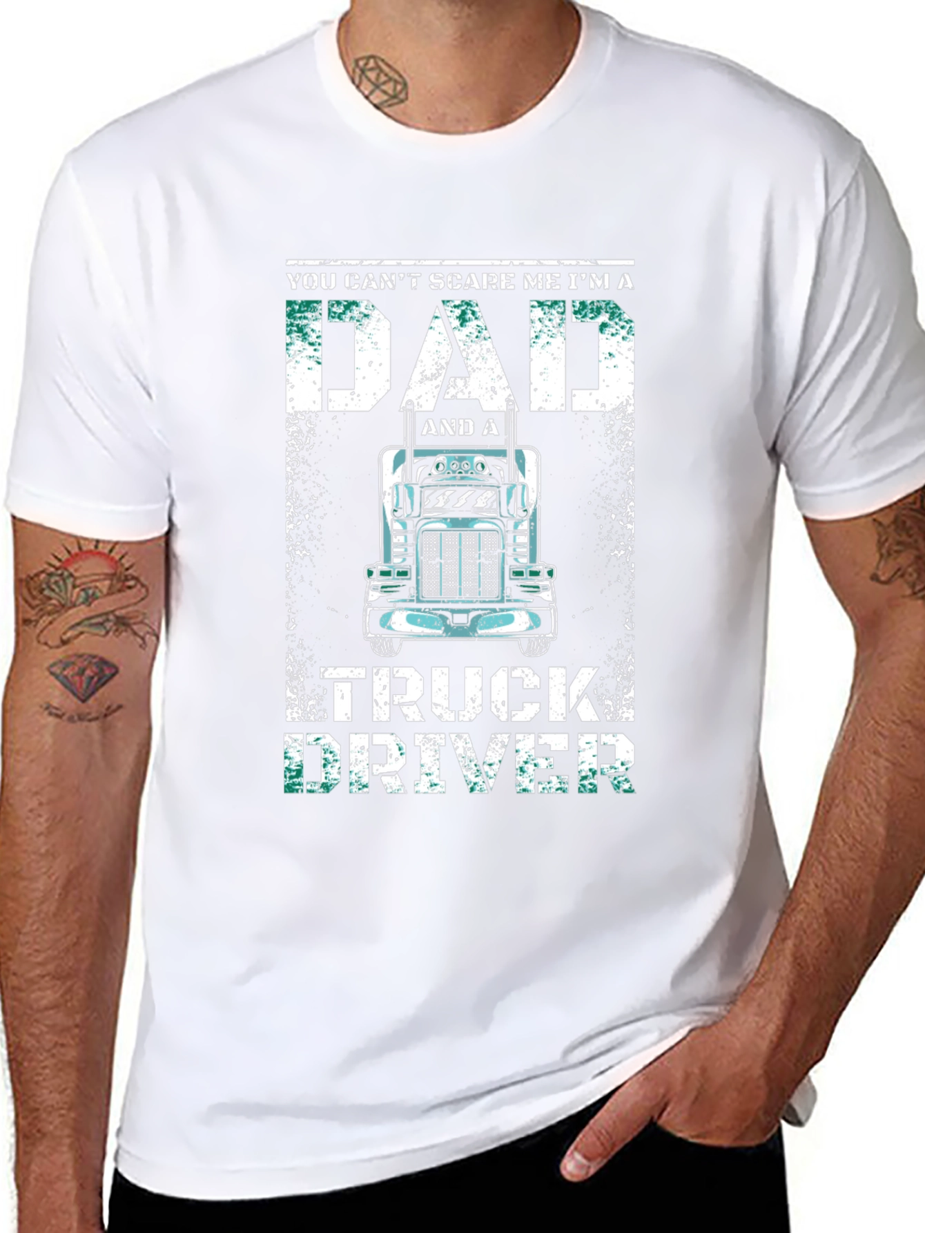 Dad Truck Driver T-Shirt - Black Graphic Tee