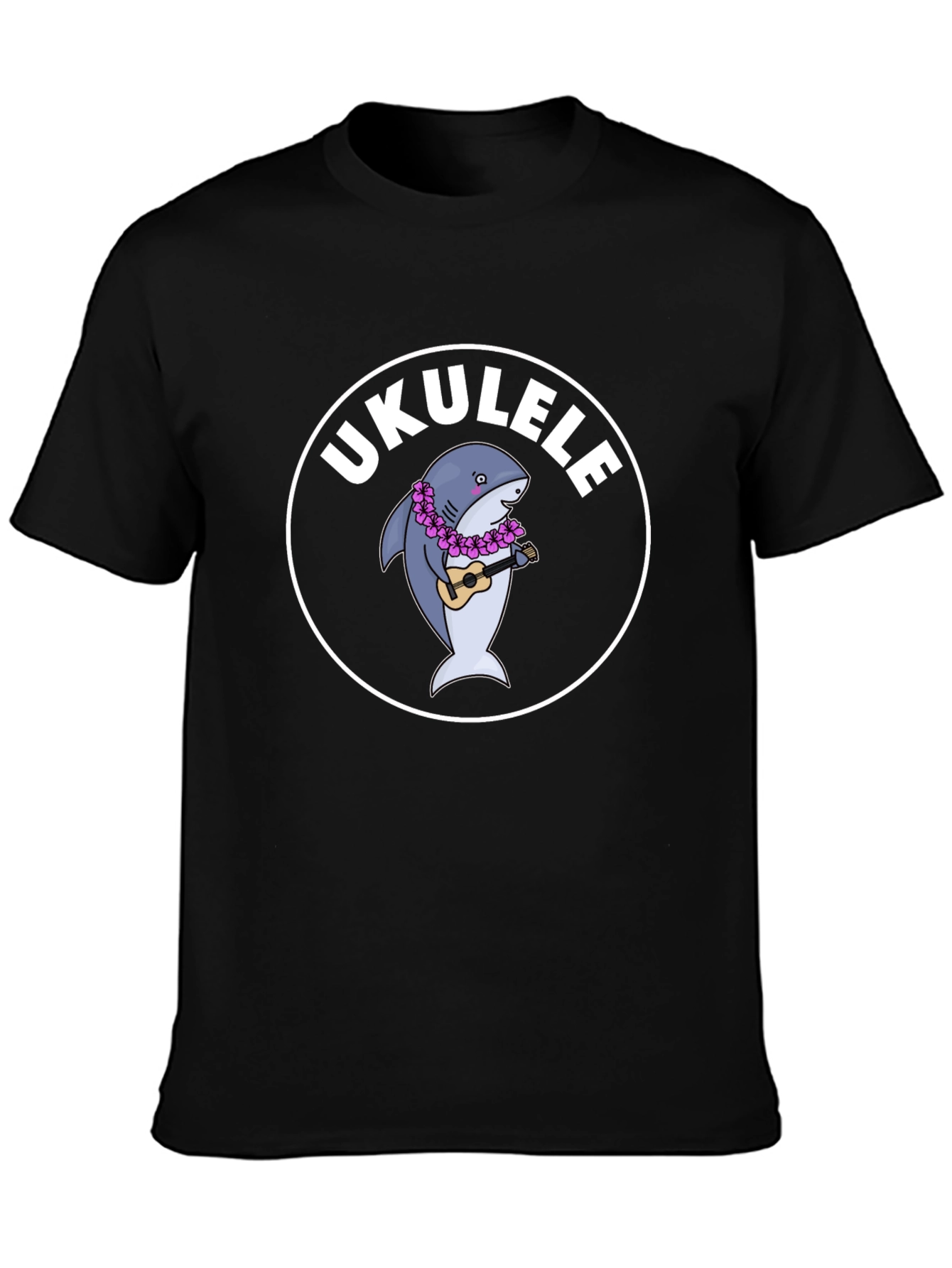 Ukulele Shark Black T-Shirt