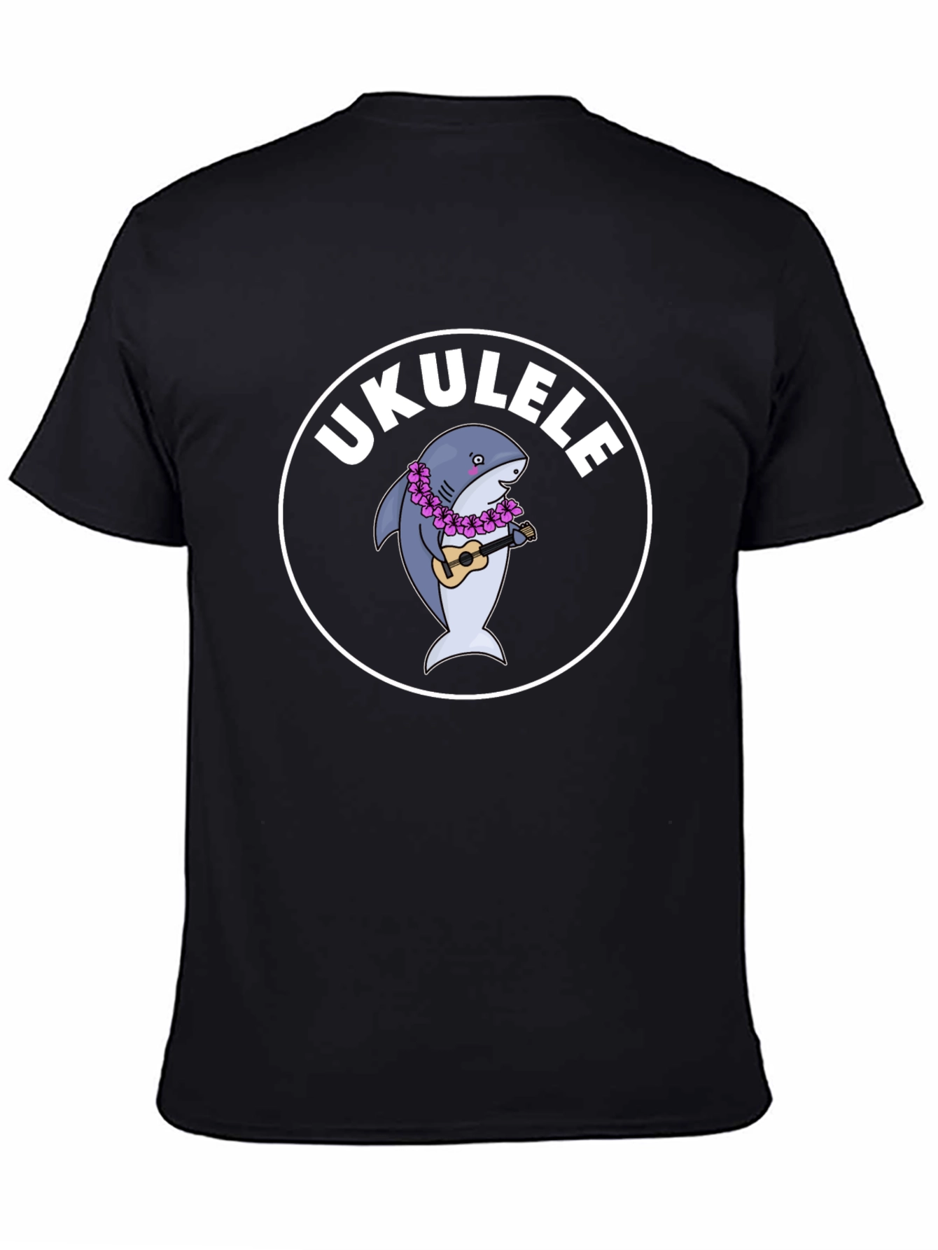 Ukulele Shark Black T-Shirt