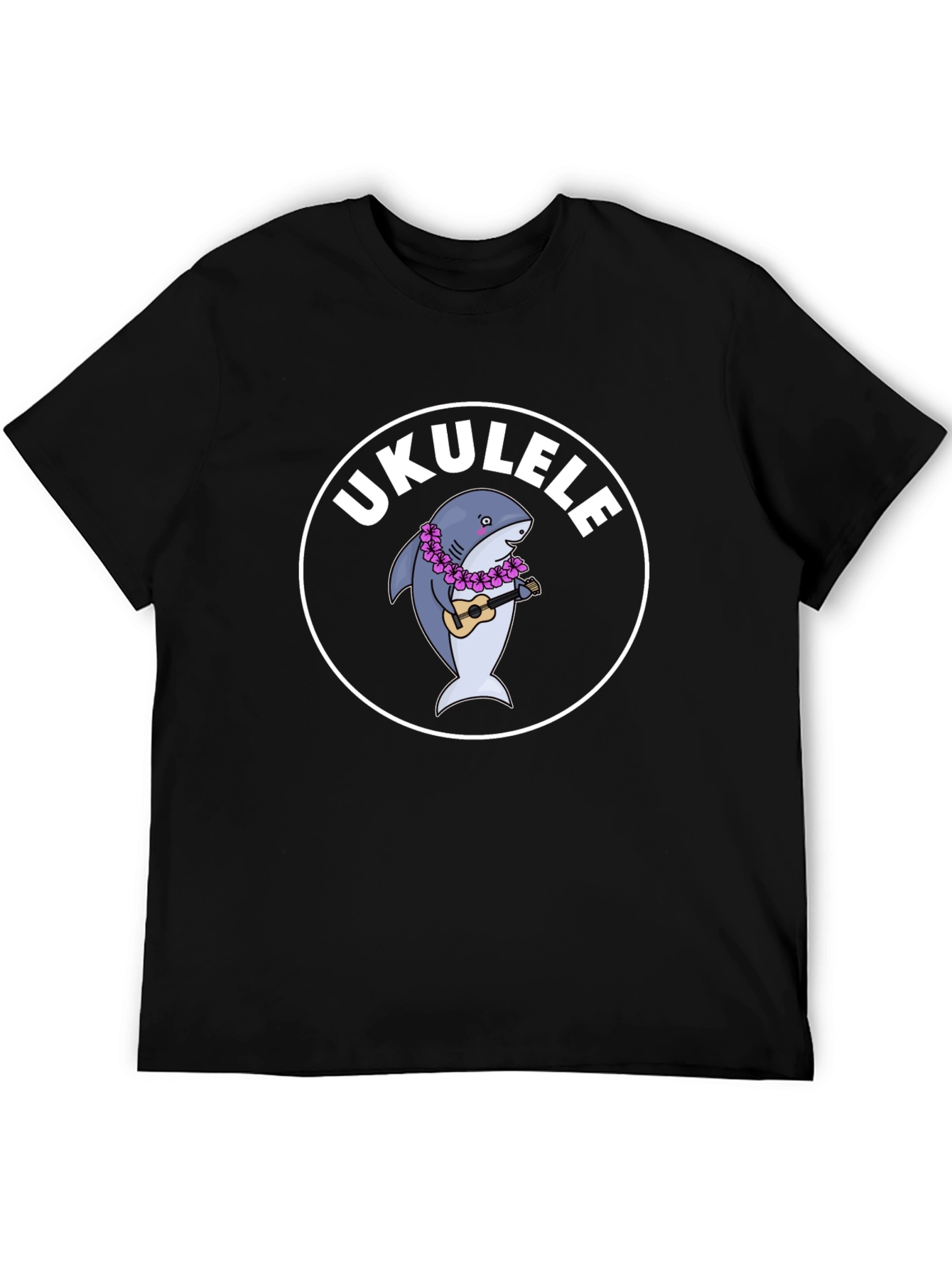 Ukulele Shark Black T-Shirt