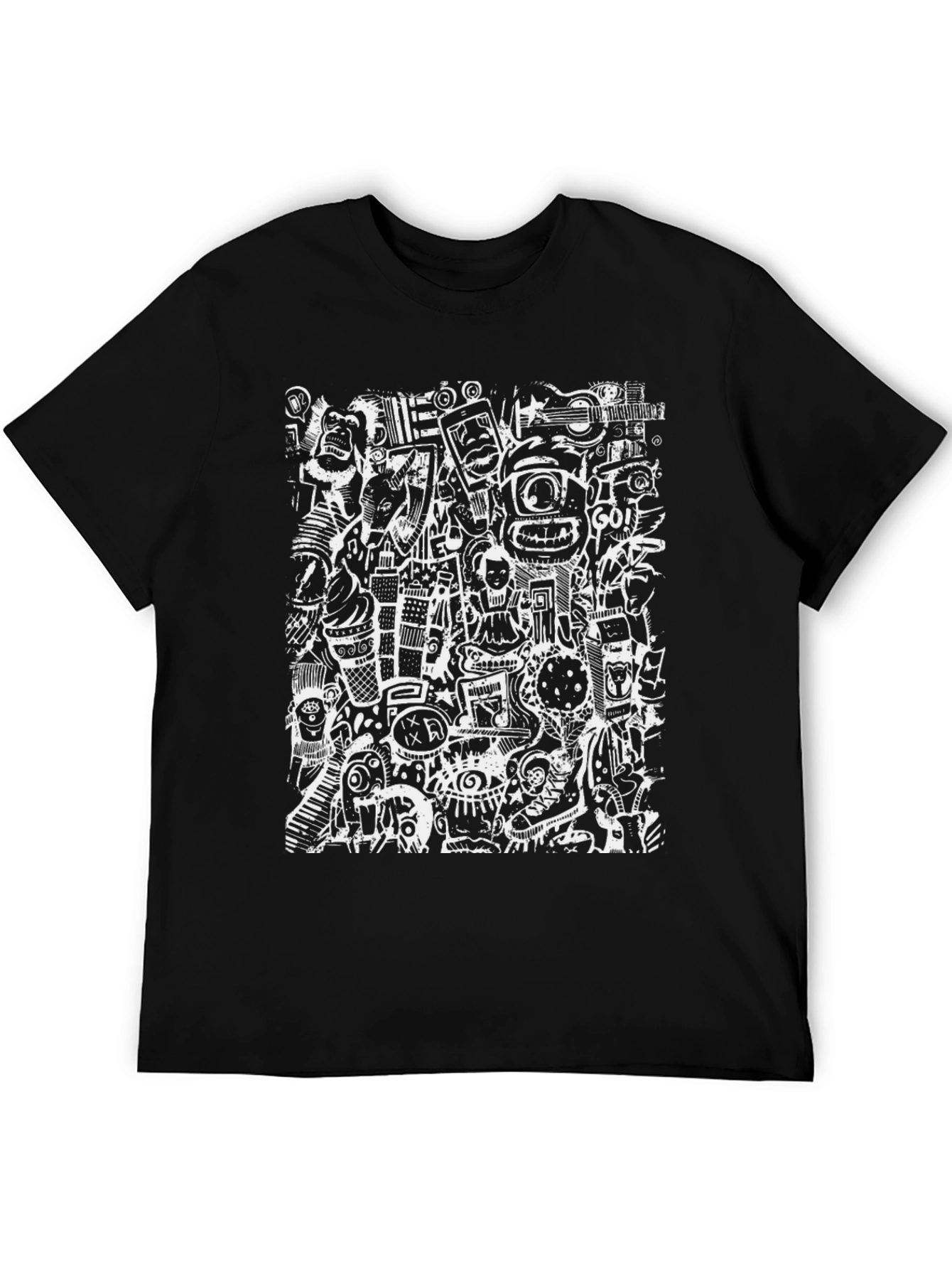 Doodle Art Graphic Print Tee