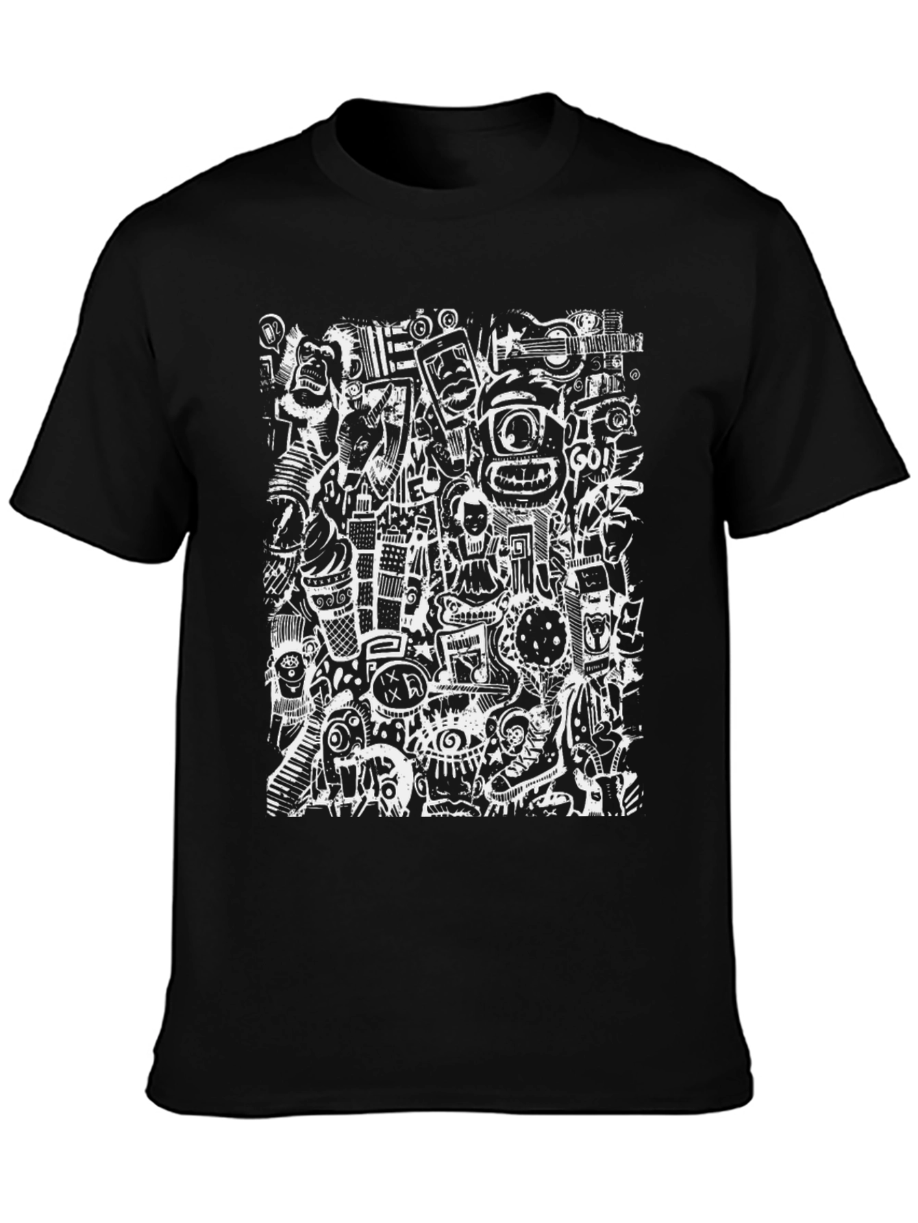 Doodle Art Graphic Print Tee