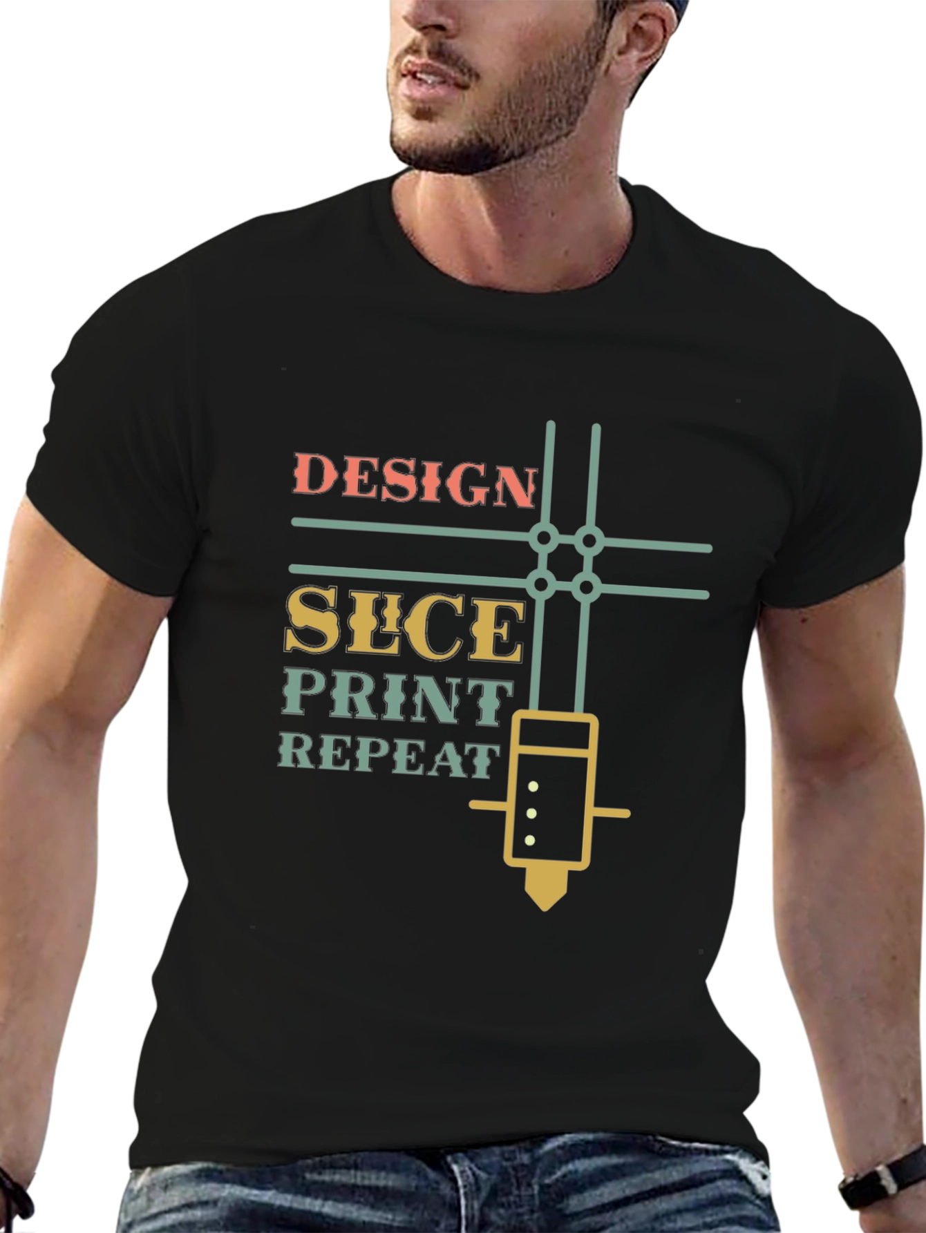 3D Printer Enthusiast T-Shirt - Design Slice Print Repeat