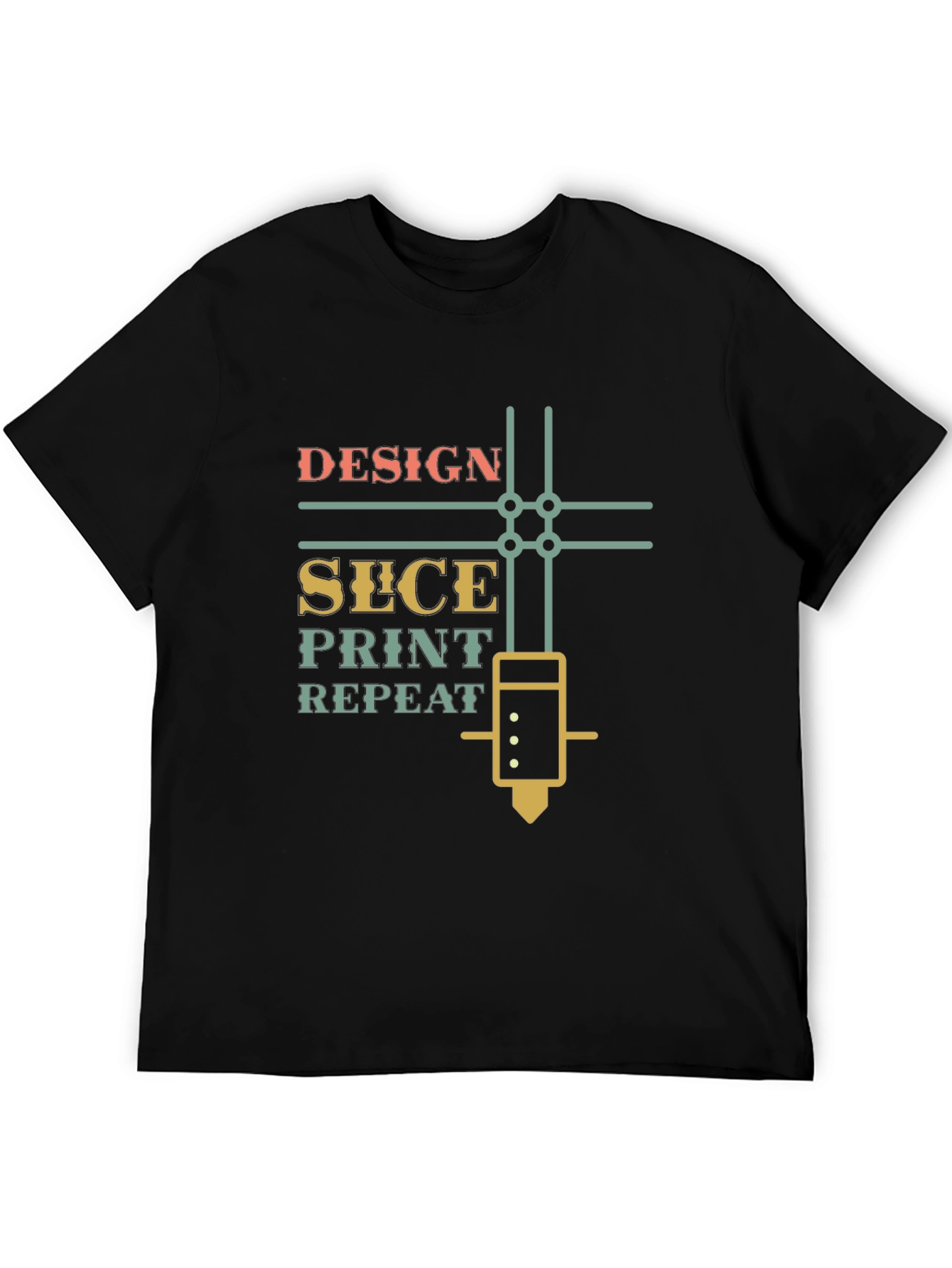 3D Printer Enthusiast T-Shirt - Design Slice Print Repeat