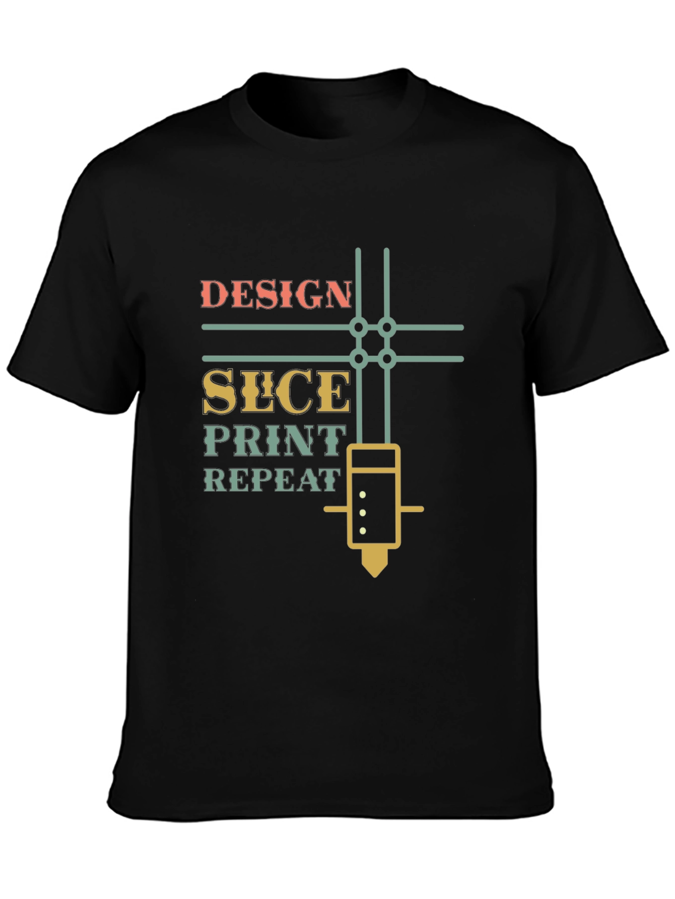 3D Printer Enthusiast T-Shirt - Design Slice Print Repeat
