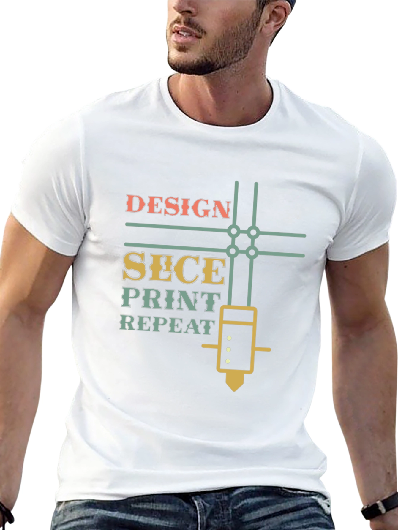 3D Printer Enthusiast T-Shirt - Design Slice Print Repeat