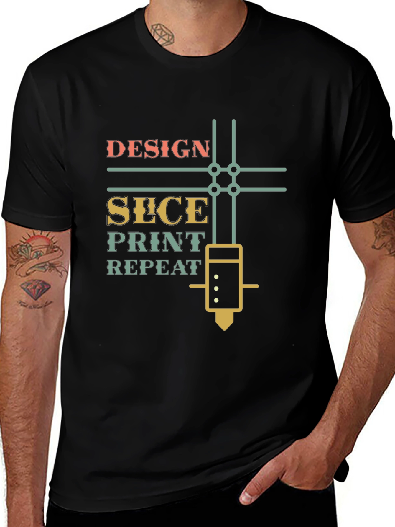 3D Printer Enthusiast T-Shirt - Design Slice Print Repeat
