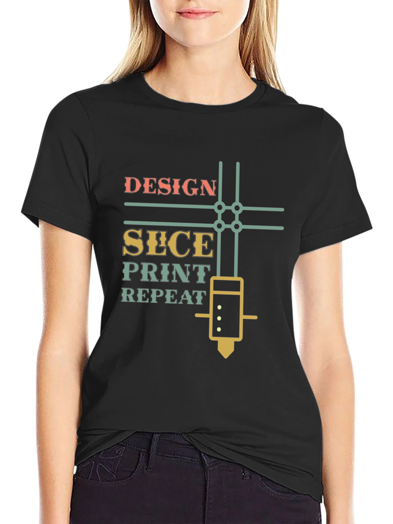 3D Printer Enthusiast T-Shirt - Design Slice Print Repeat