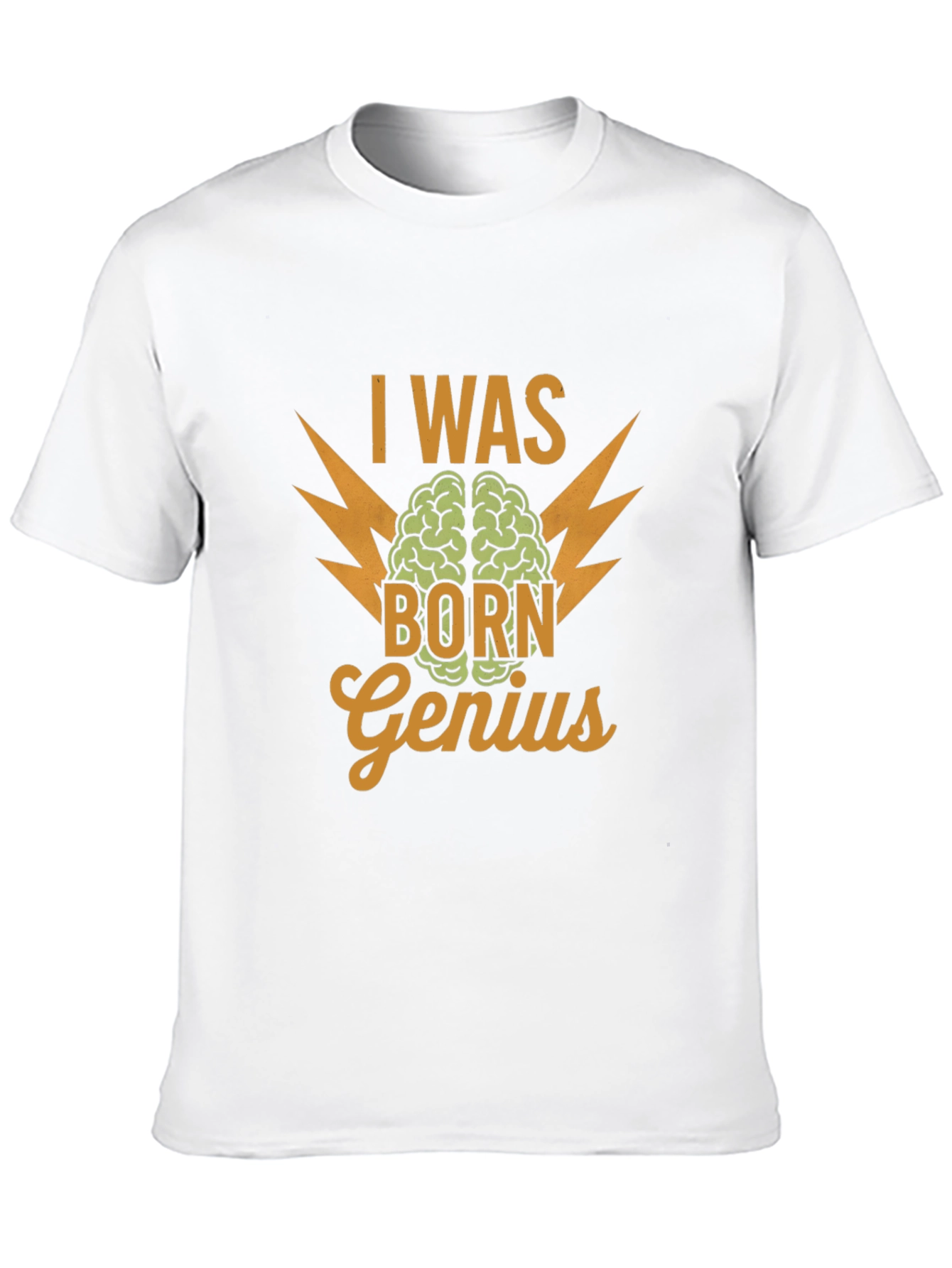 I Was Born Genius Black Graphic T-Shirt