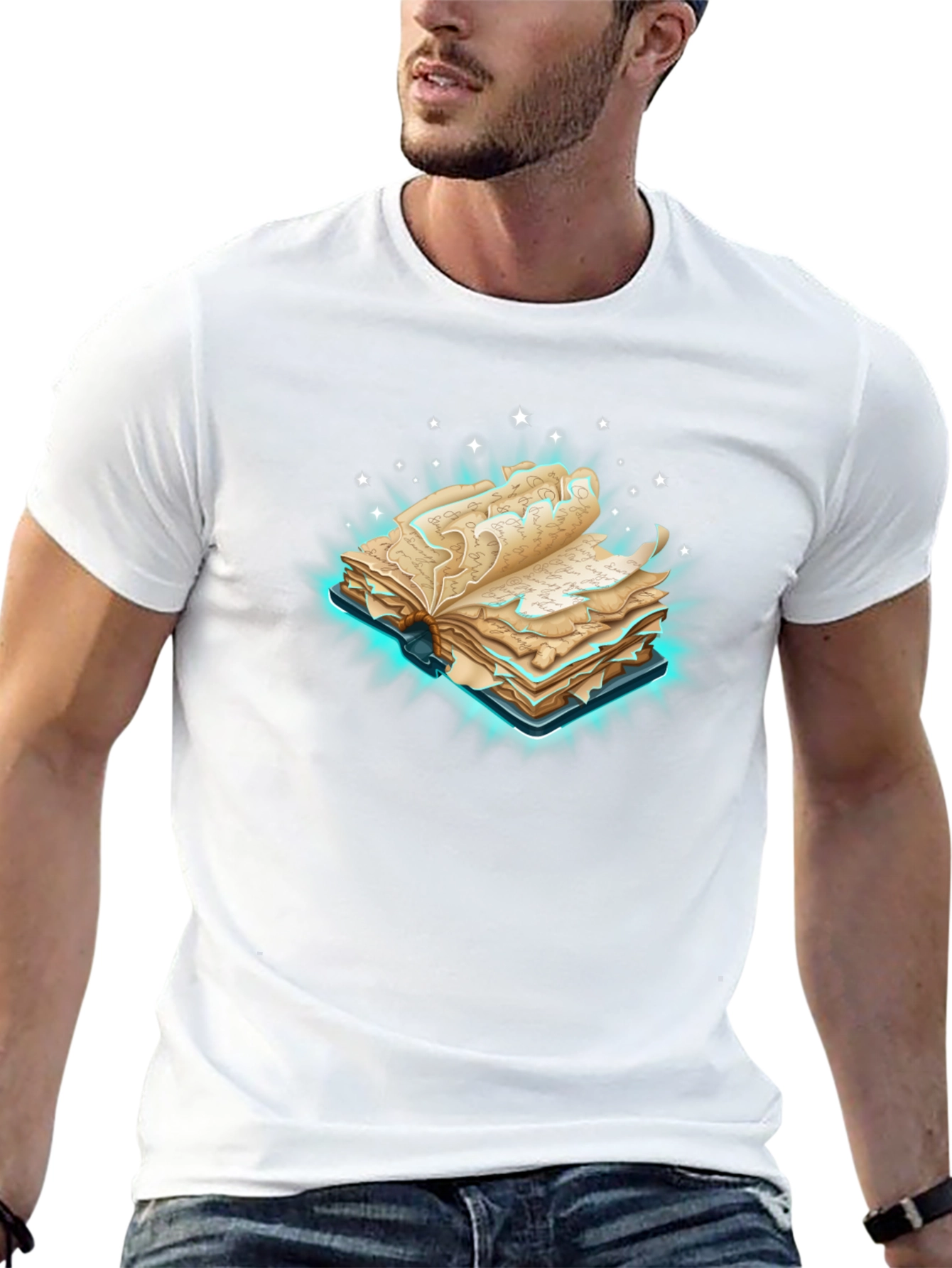 Mystical Book Graphic Tee - Black