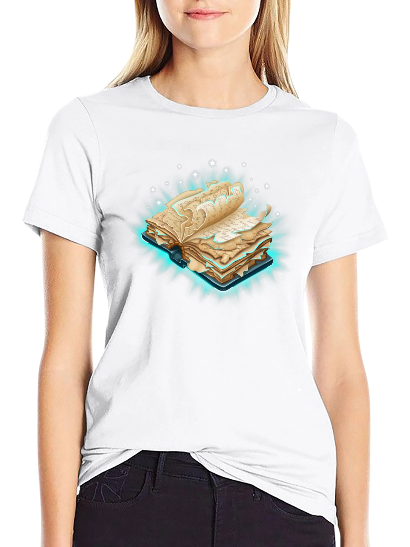 Mystical Book Graphic Tee - Black