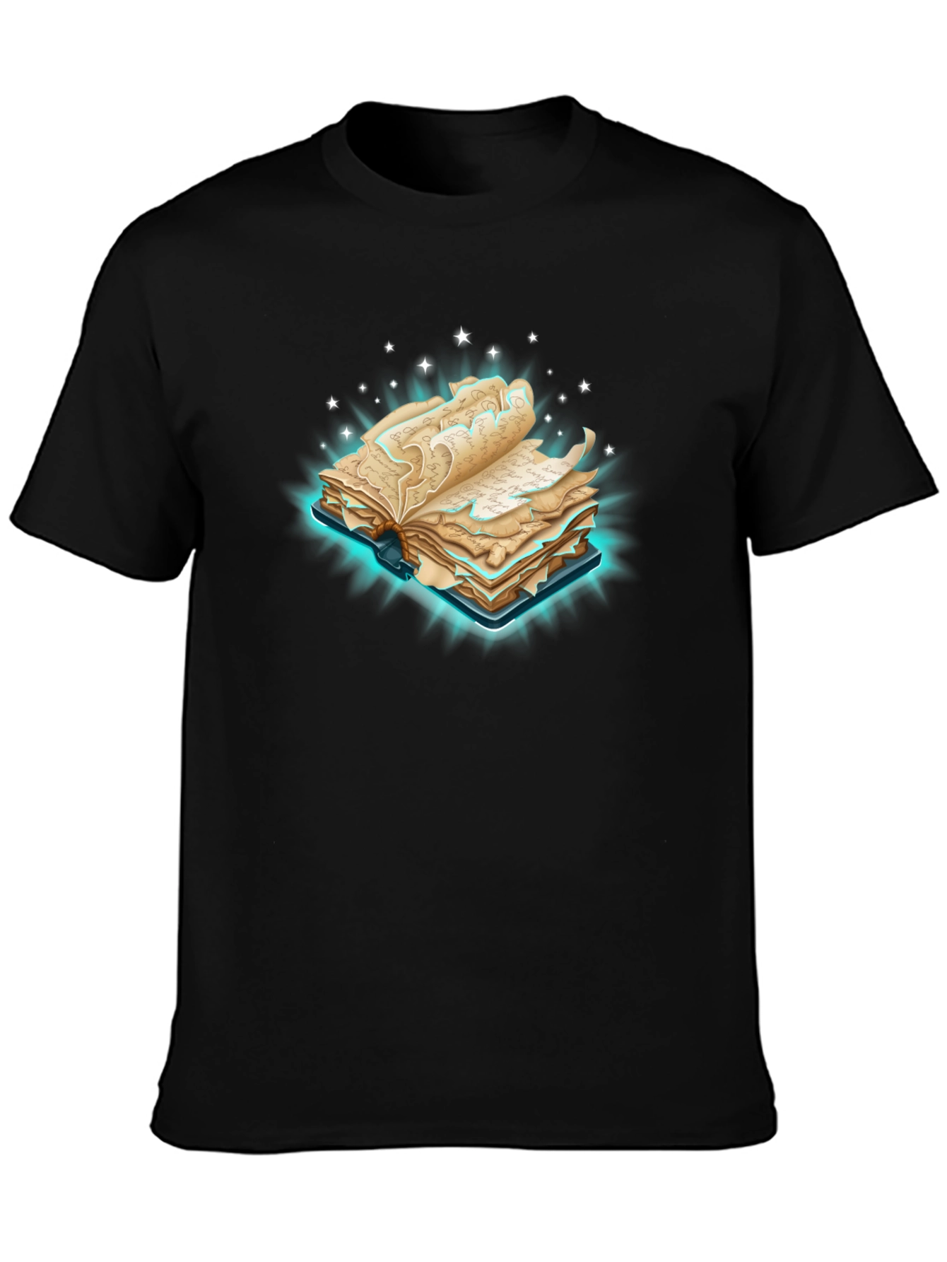 Mystical Book Graphic Tee - Black