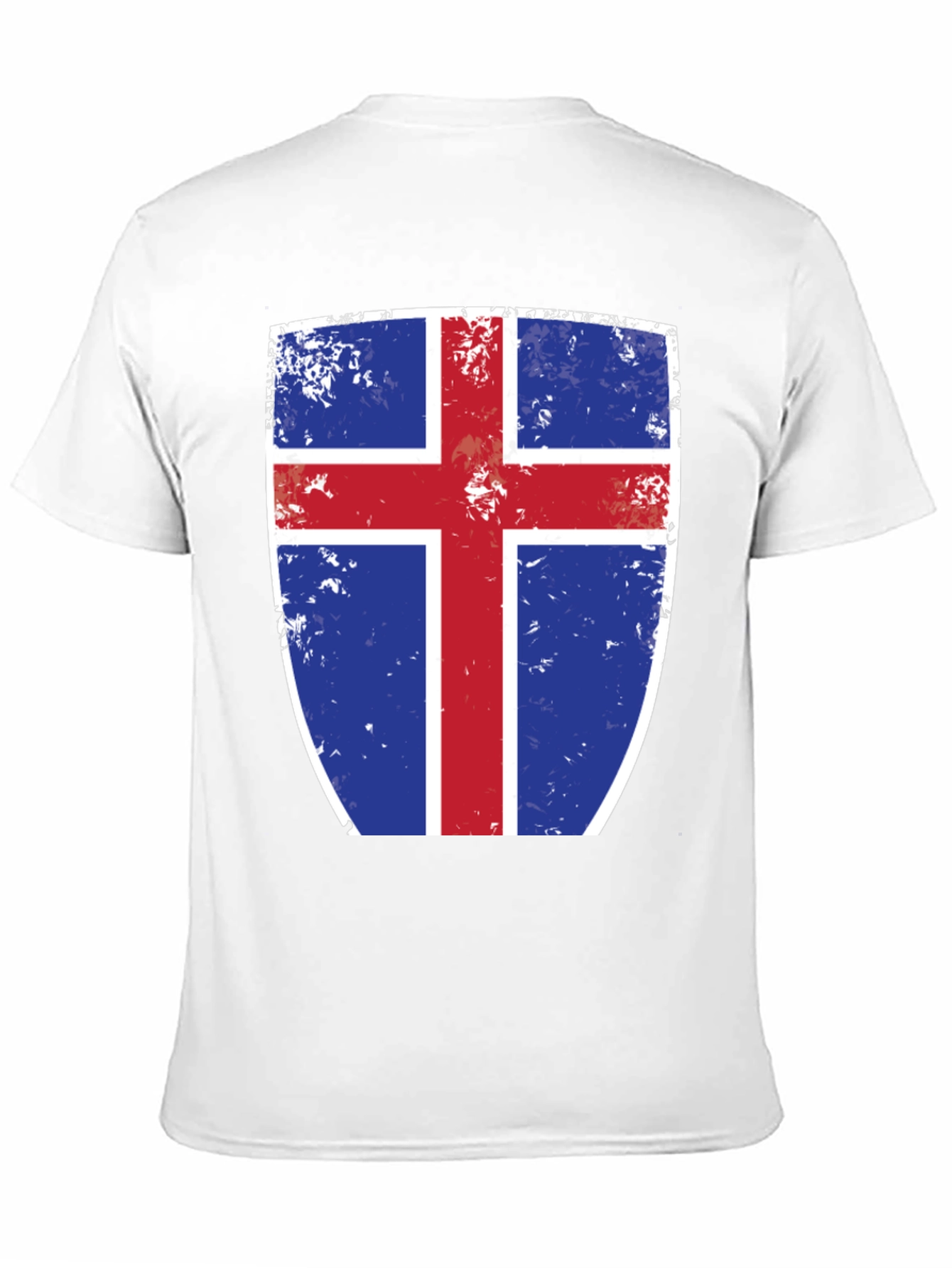 Icelandic Flag Shield Graphic Tee - Black Cotton T-Shirt