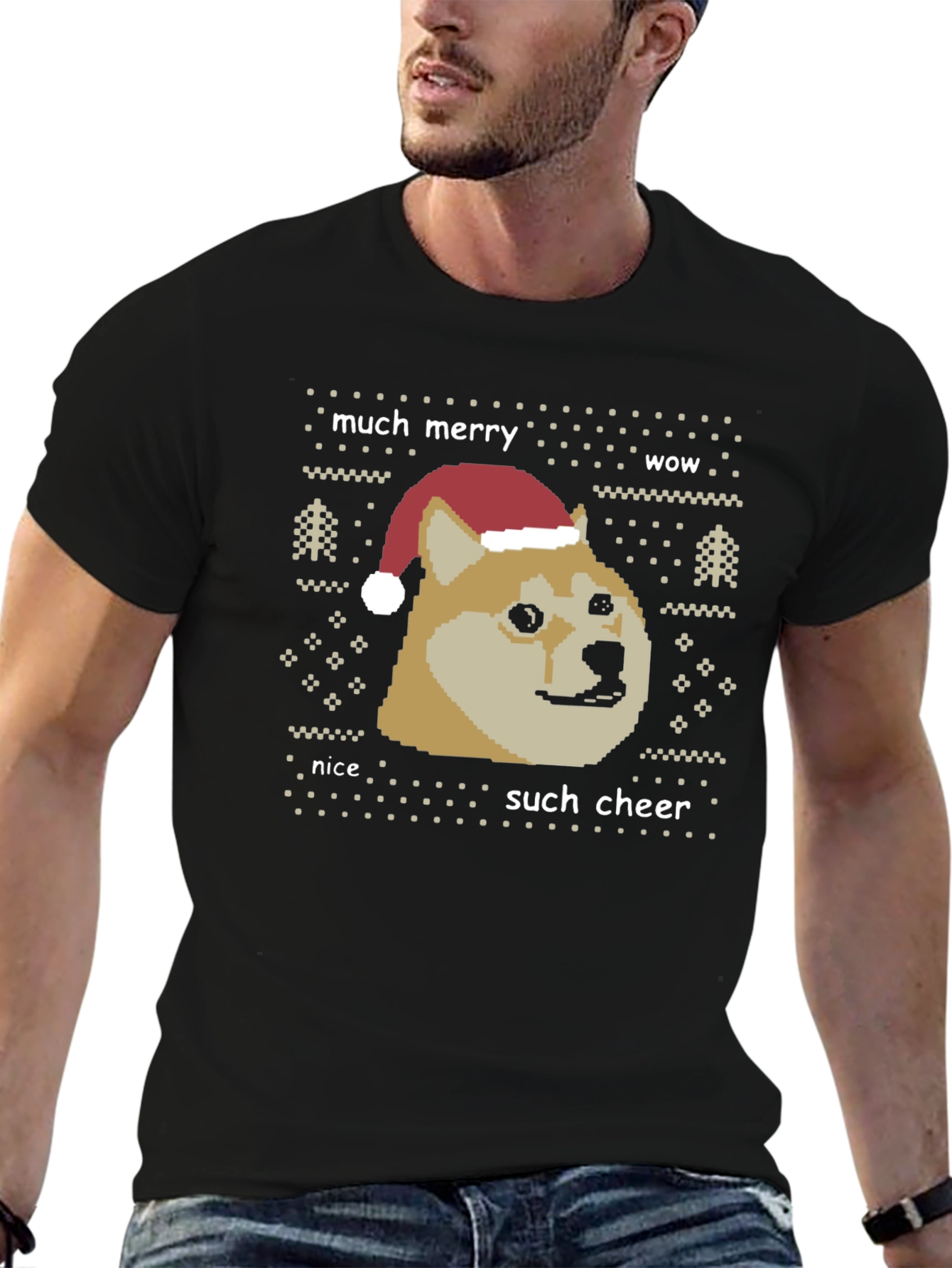 Doge Christmas Sweater Graphic T-Shirt