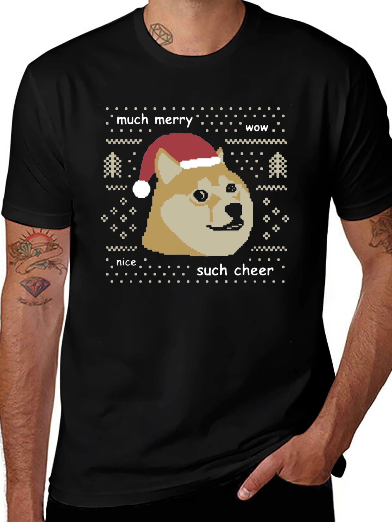 Doge Christmas Sweater Graphic T-Shirt