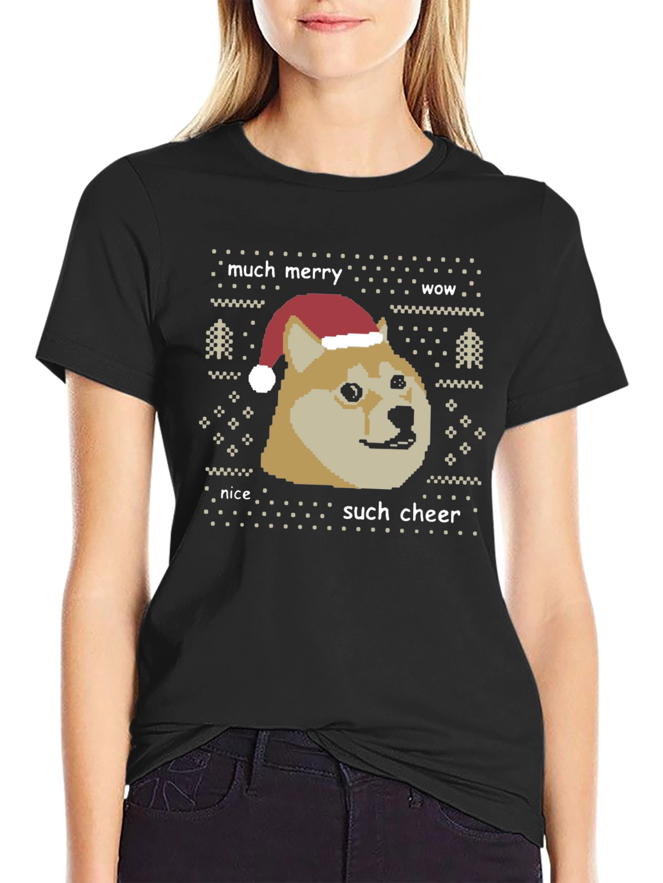 Doge Christmas Sweater Graphic T-Shirt