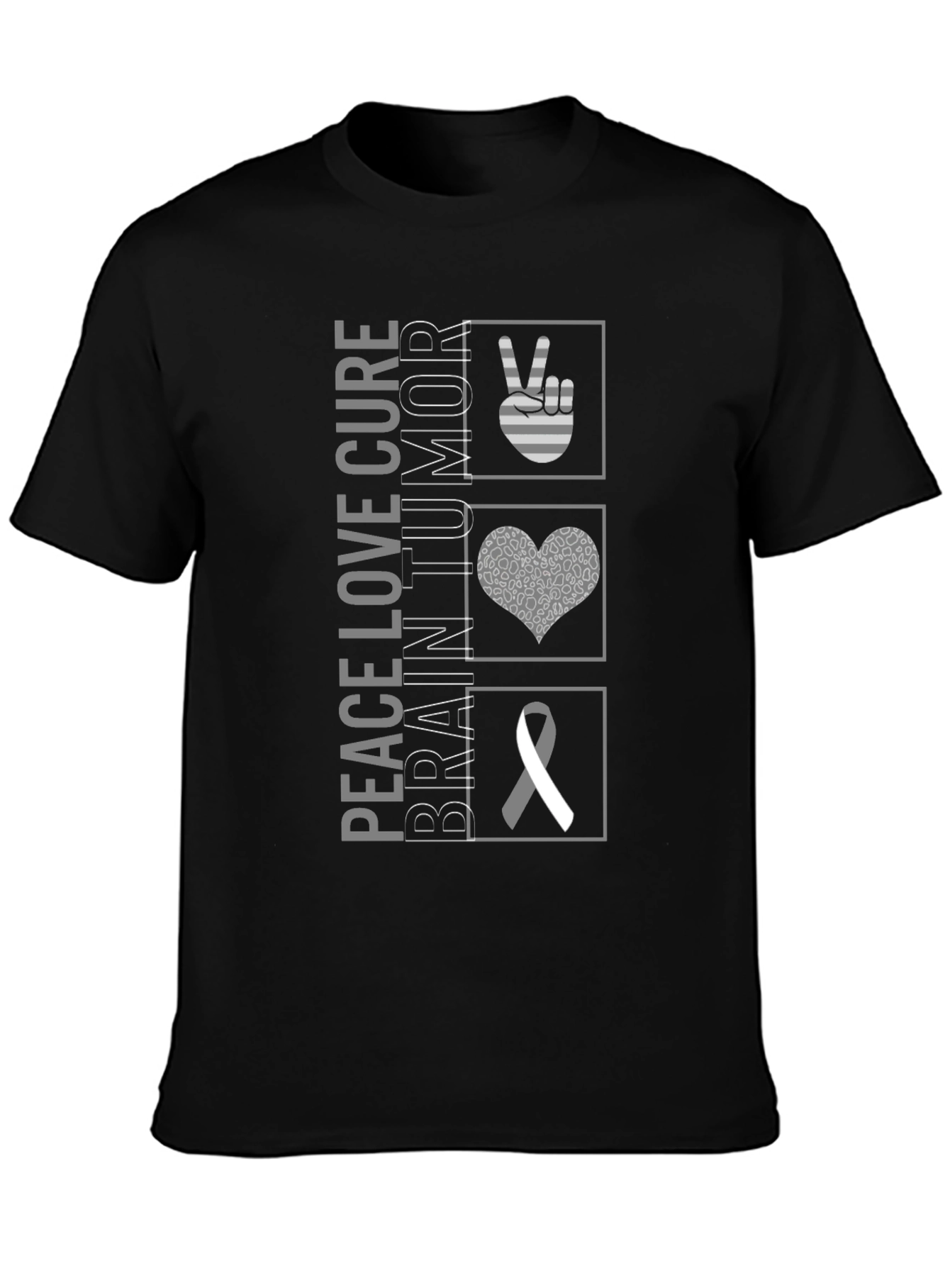 Peace Love Cure Brain Tumor Awareness T-Shirt