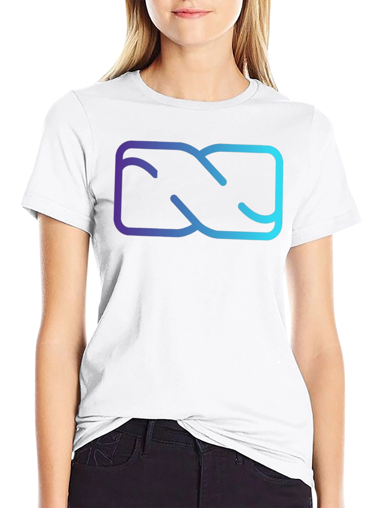 Abstract Gradient Graphic Black T-Shirt