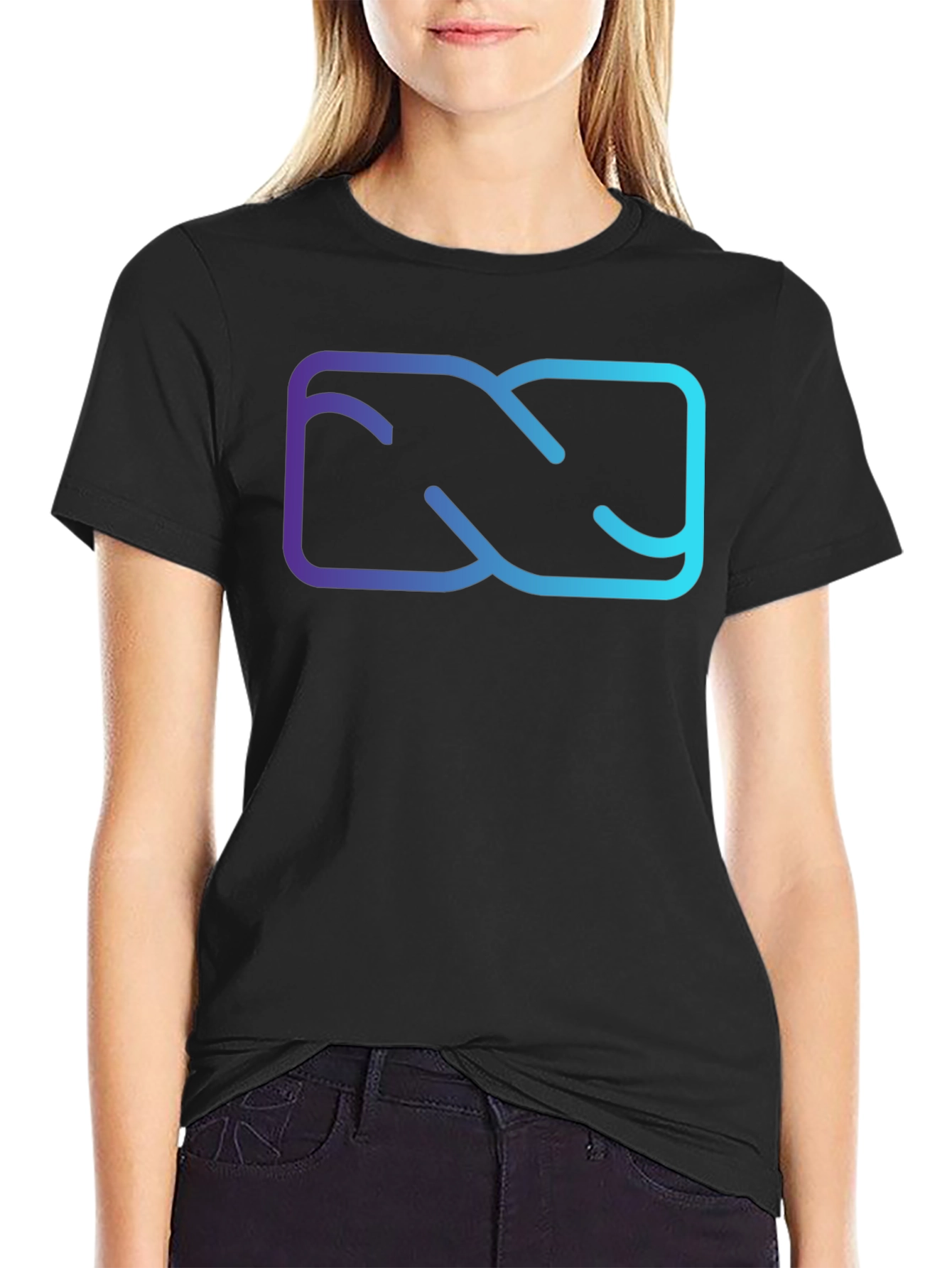 Abstract Gradient Graphic Black T-Shirt