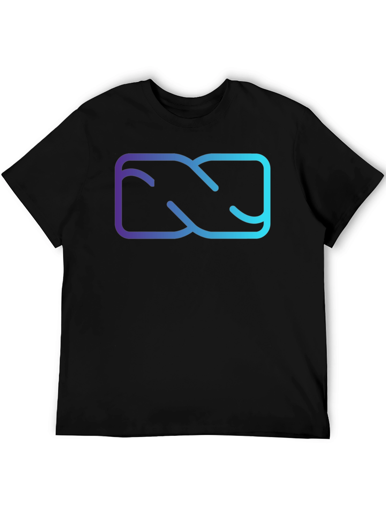 Abstract Gradient Graphic Black T-Shirt