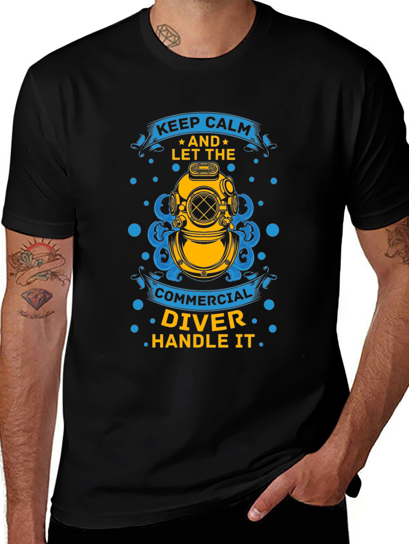 Keep Calm Commercial Diver T-Shirt - Black