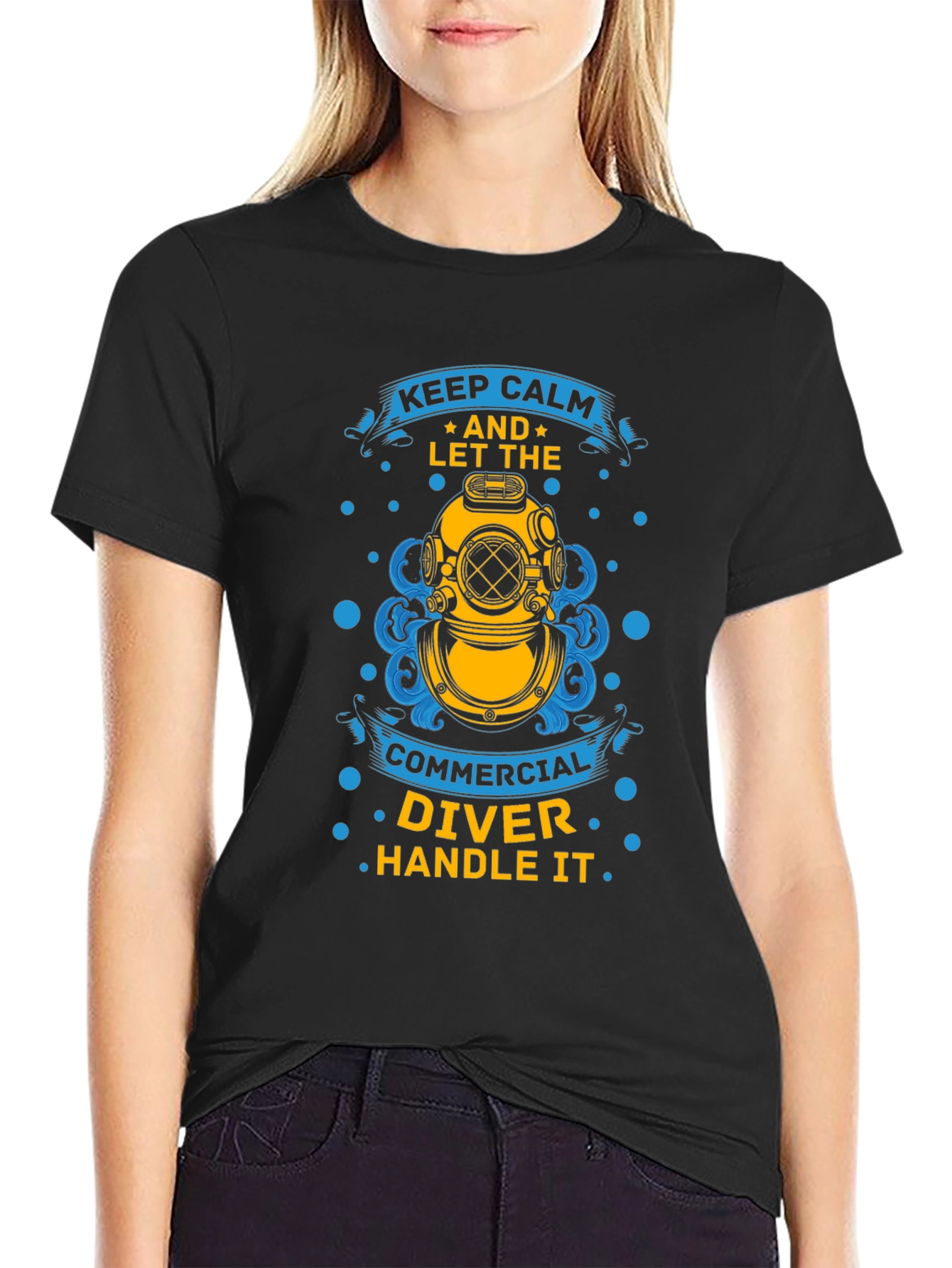Keep Calm Commercial Diver T-Shirt - Black