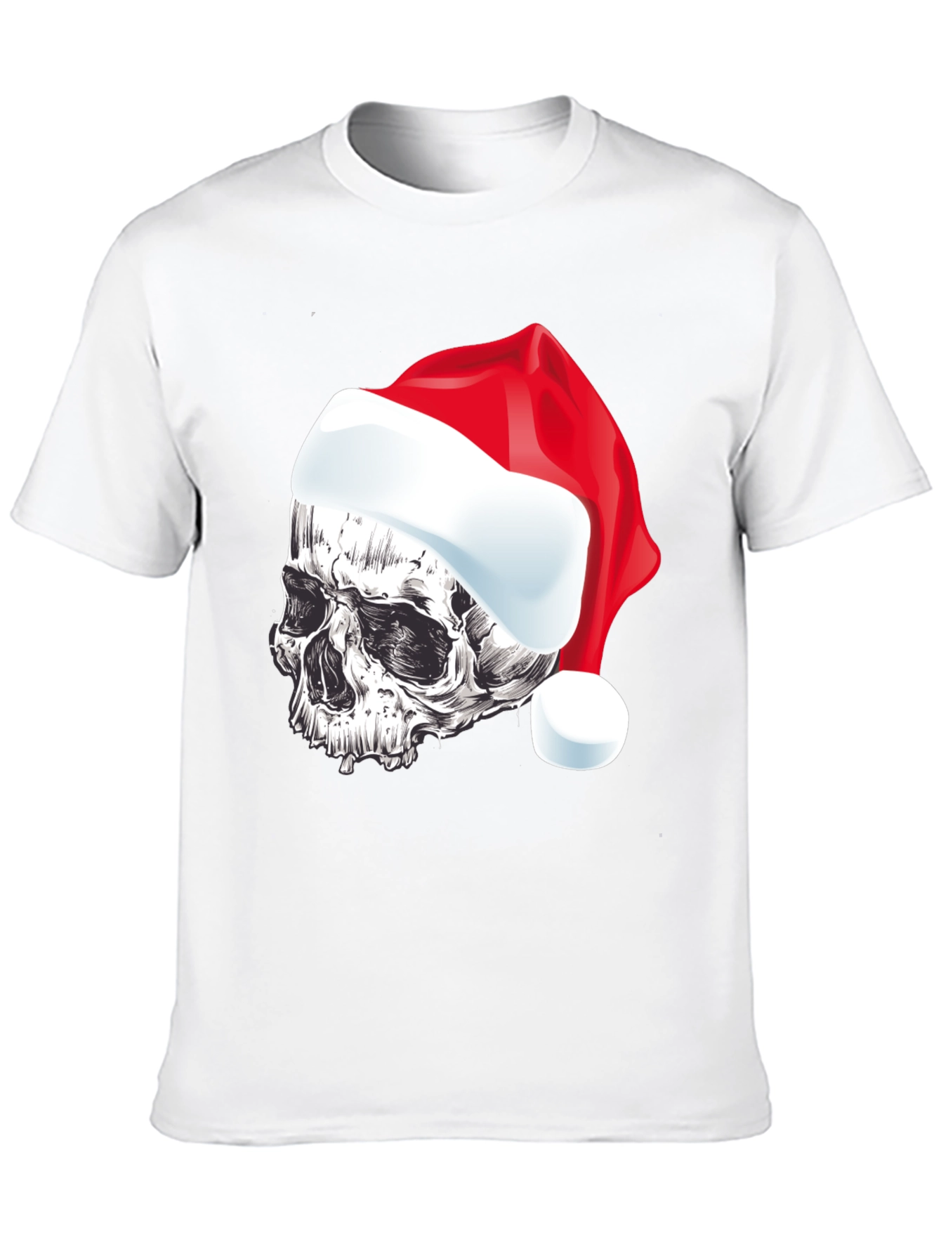 Skull Santa Hat Graphic T-Shirt