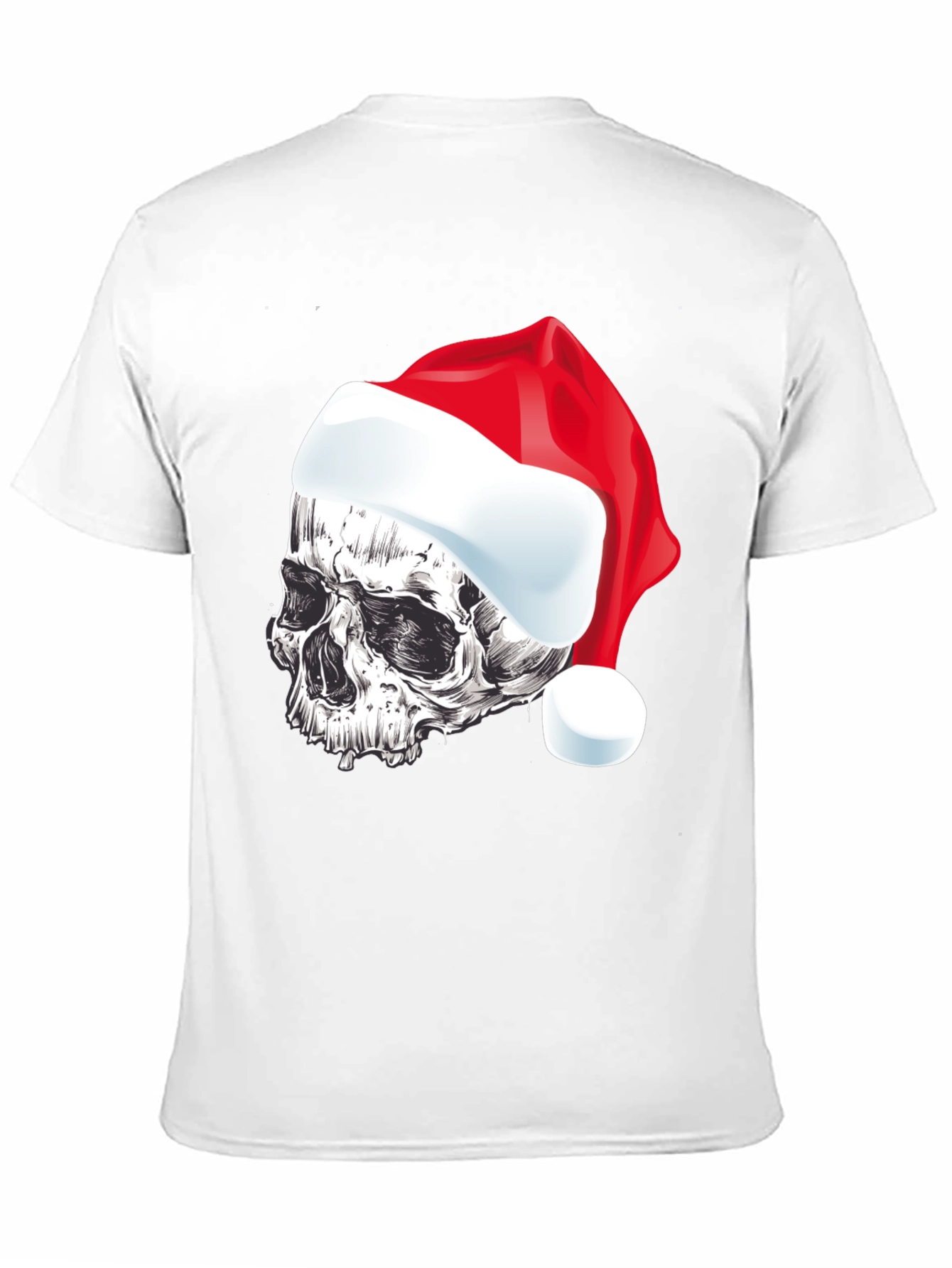 Skull Santa Hat Graphic T-Shirt