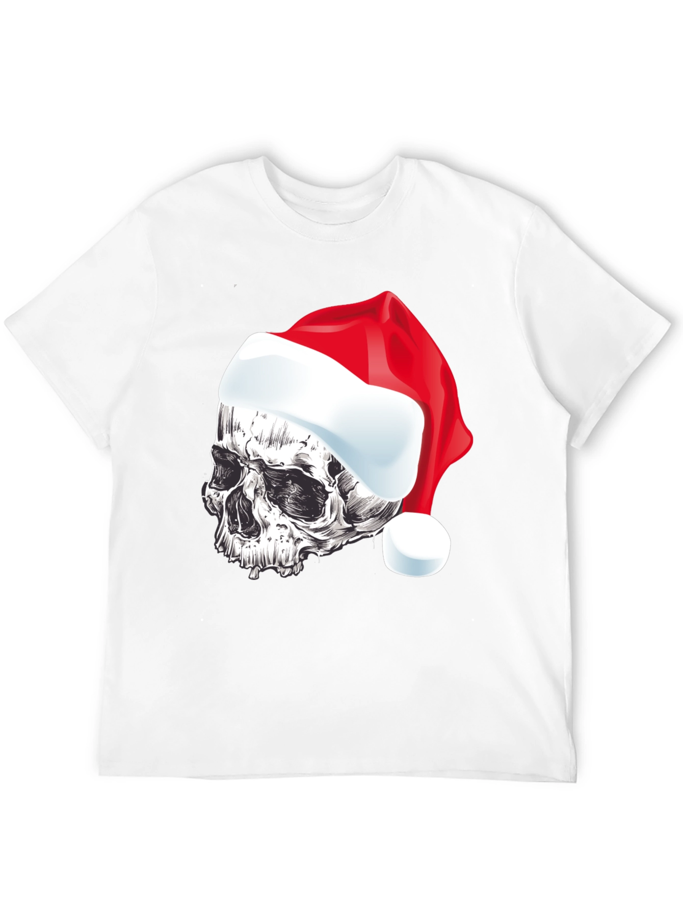 Skull Santa Hat Graphic T-Shirt